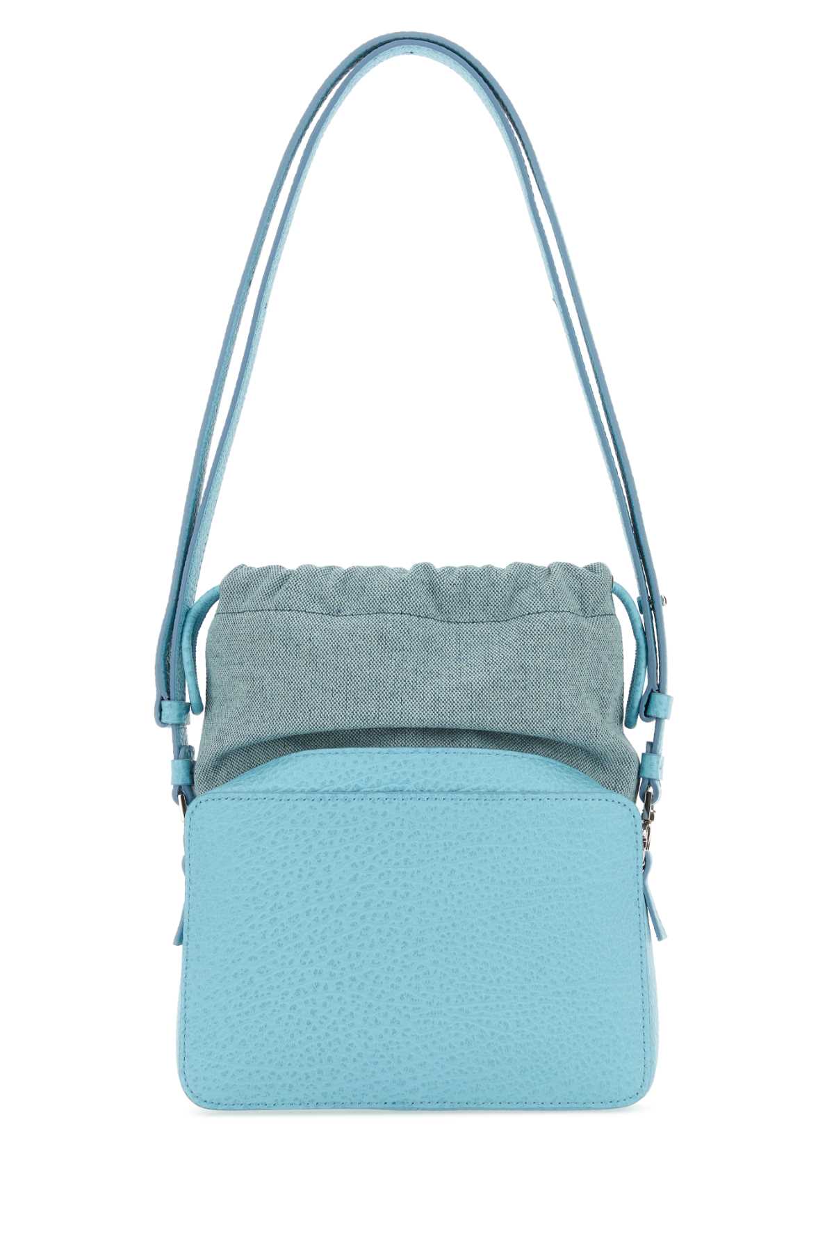 Maison Margiela Women Light Blue Leather And Fabric 5Ac Bucket Bag DestGlow