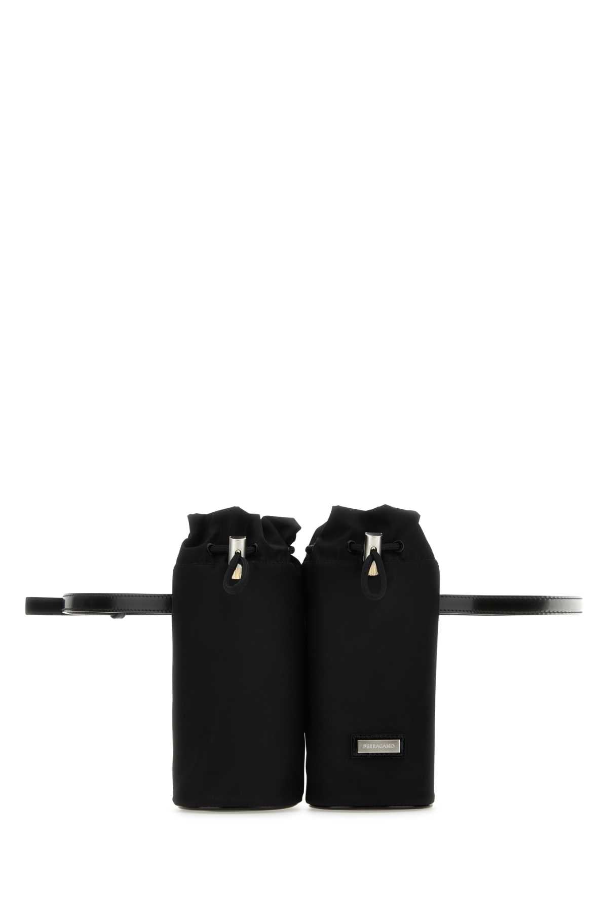 Salvatore Ferragamo Men Black Econylâ® Belt Bag