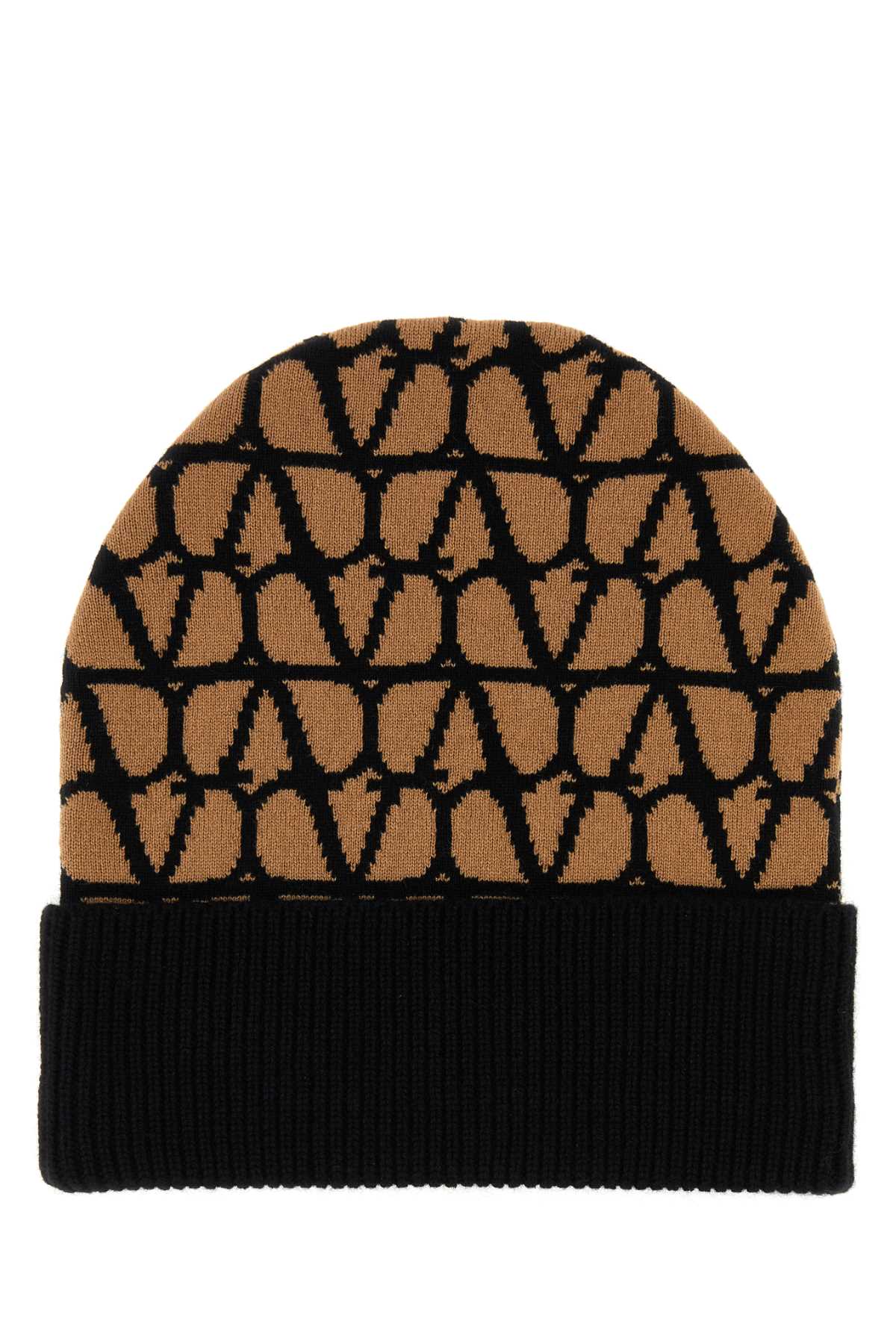 Valentino Garavani Women Printed Cashmere Beanie Hat DestGlow