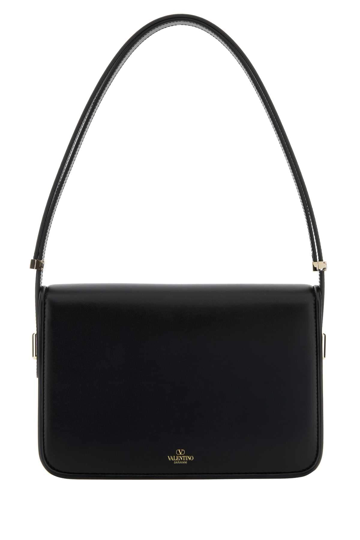 Valentino Garavani Women Black Leather Vlogo Shoulder Bag DestGlow