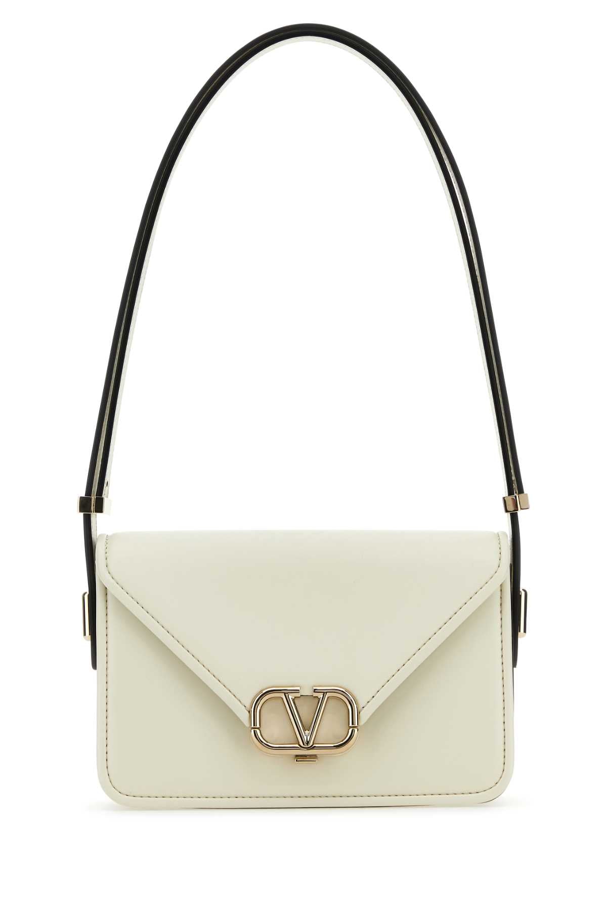 Valentino Garavani Women Ivory Leather Vlogo Crossbody Bag by Luosophy
