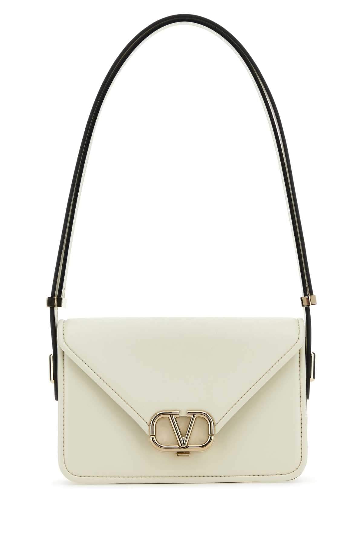 Valentino Garavani Women Ivory Leather Vlogo Crossbody Bag DestGlow