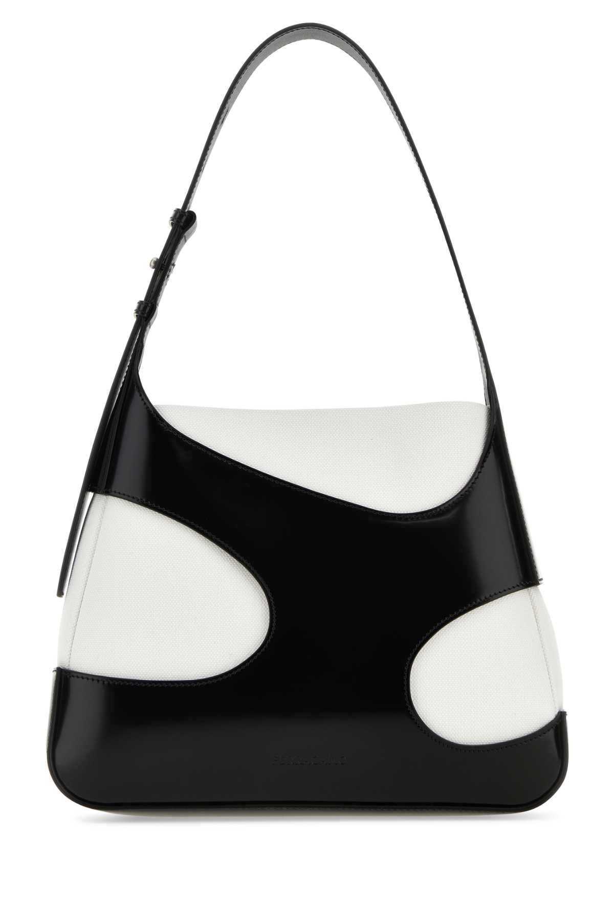 Salvatore Ferragamo Women Two-Tone Leather And Canvas Cut Out L Shoulder Bag