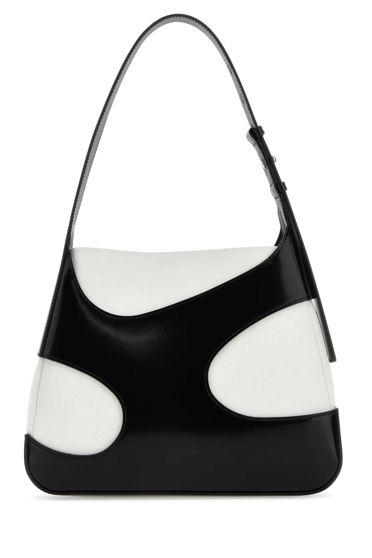Salvatore Ferragamo Women Two-Tone Leather And Canvas Cut Out L Shoulder Bag