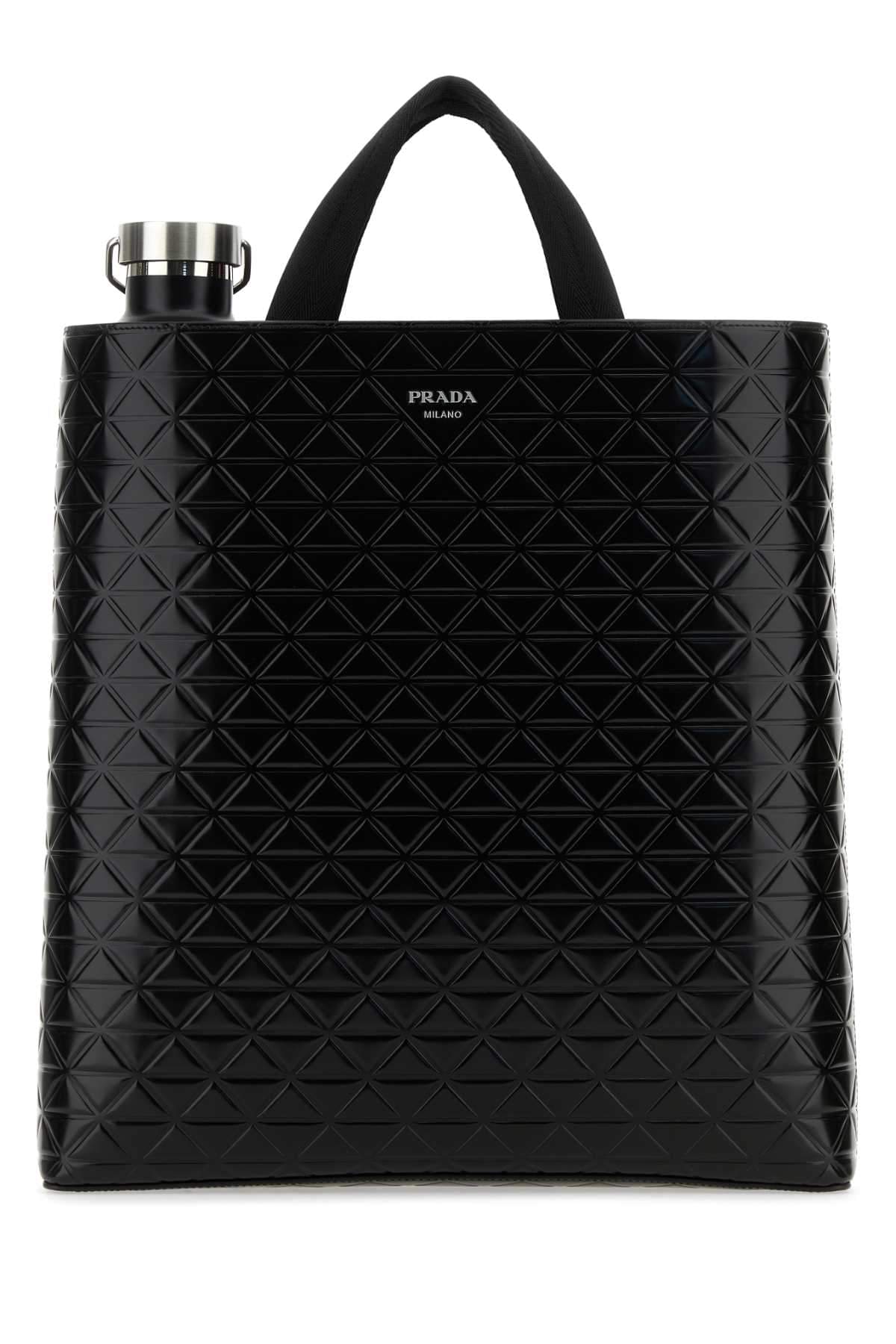 Prada Men Black Leather Shopping Bag DestGlow