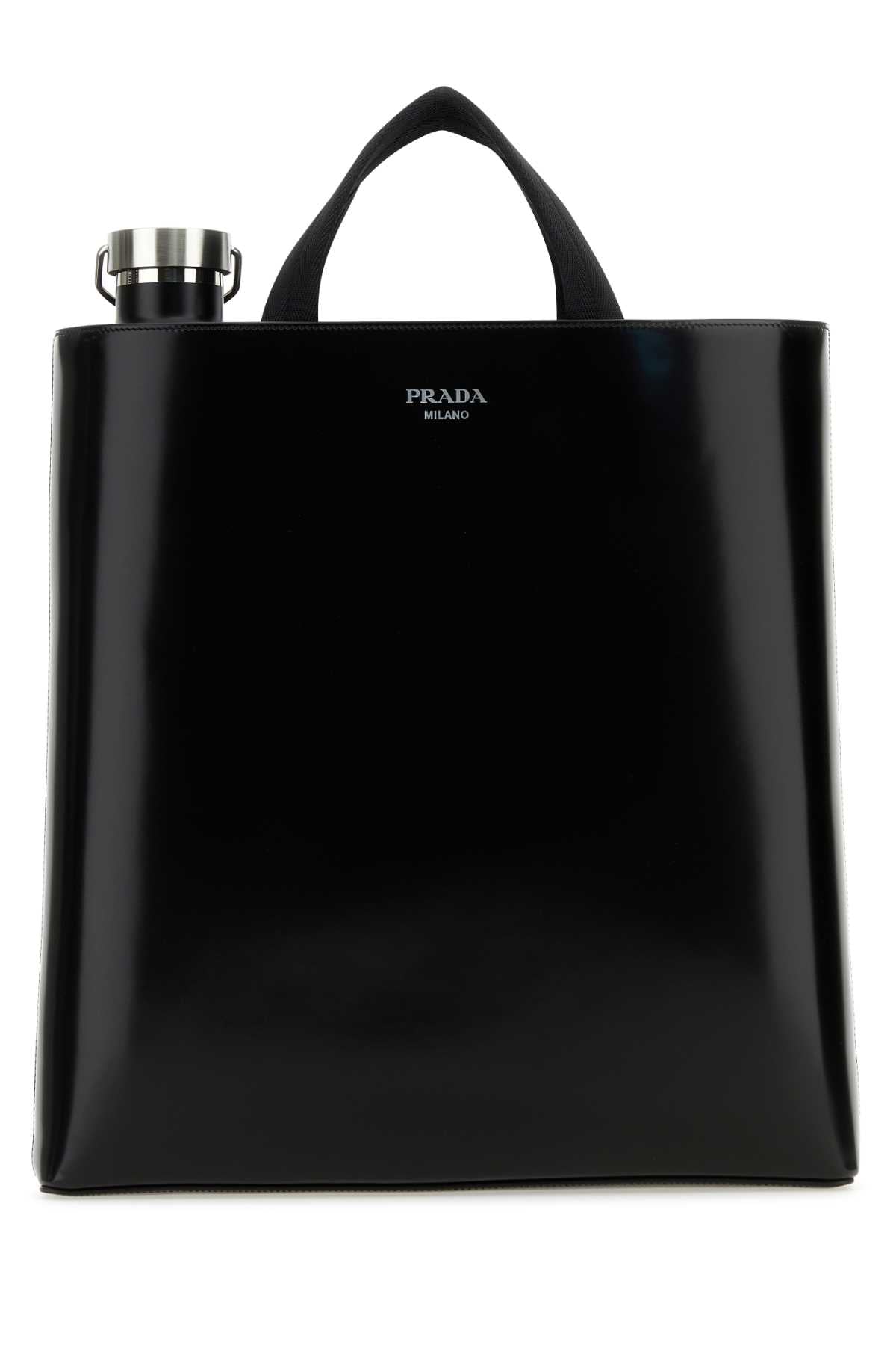 Prada Men Black Leather Shopping Bag by Luosophy