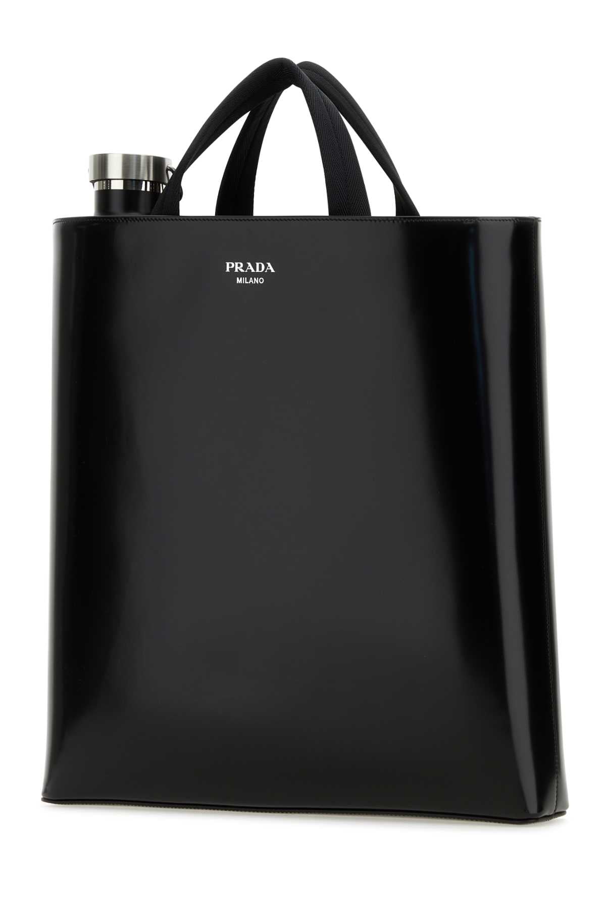 Prada Men Black Leather Shopping Bag DestGlow