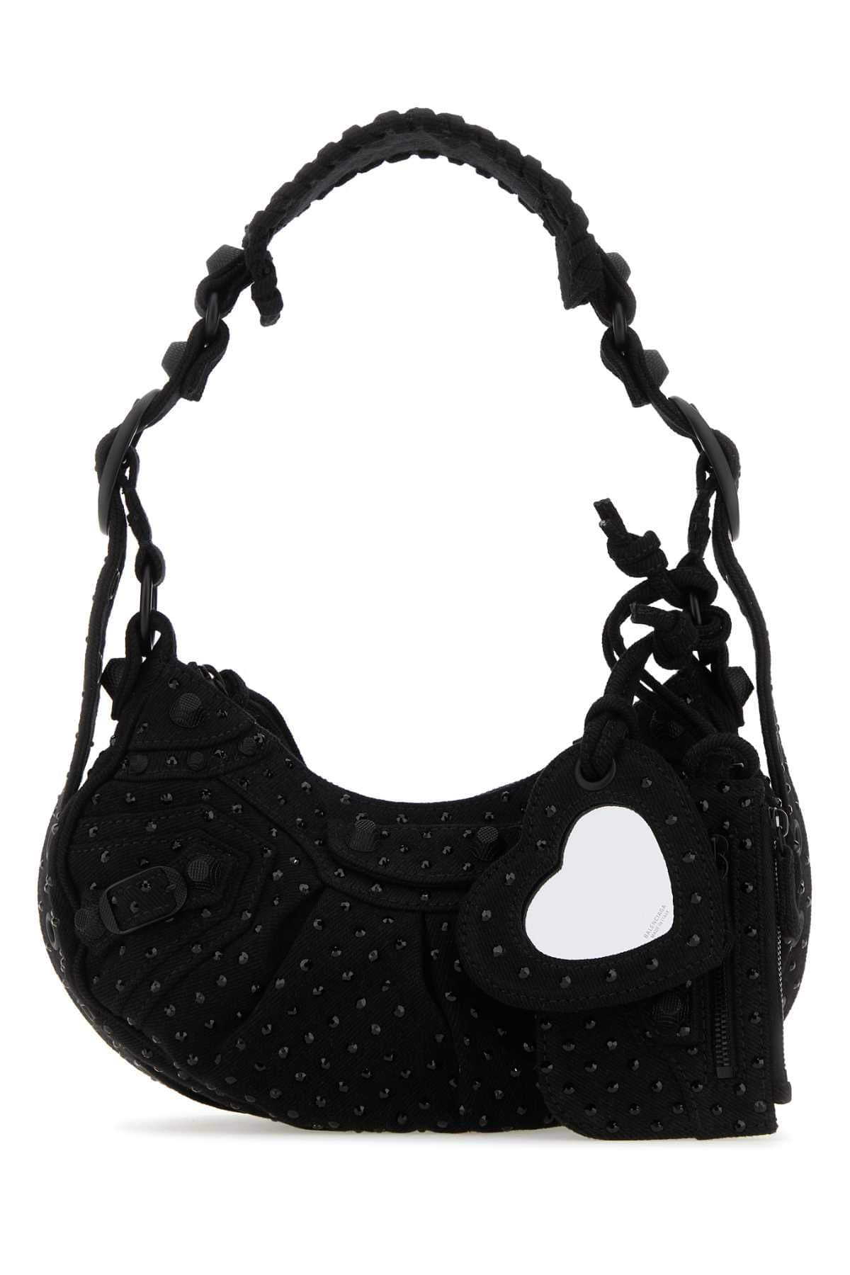 Balenciaga Women Embellished Denim Le Cagole Xs Shoulder Bag DestGlow