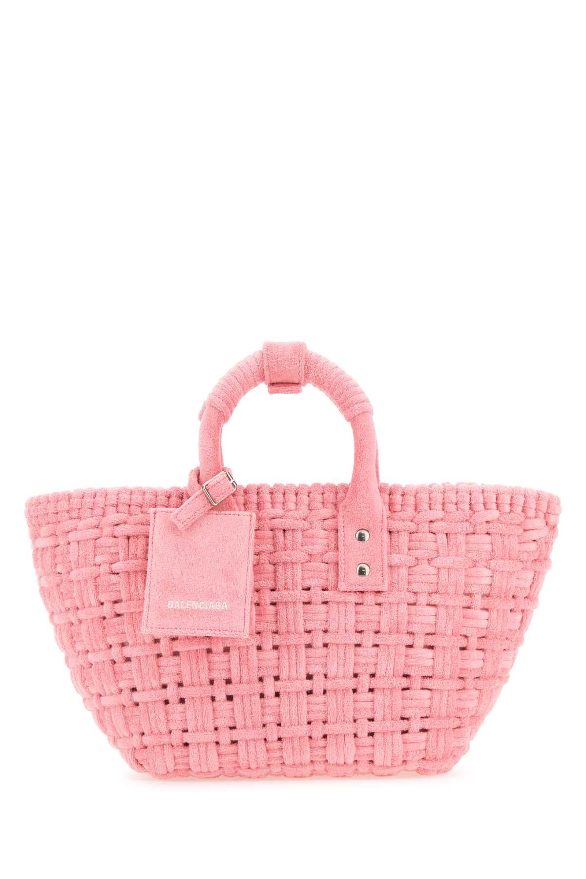 Balenciaga Women Pink Terry Fabric Bistro Xs Handbag DestGlow
