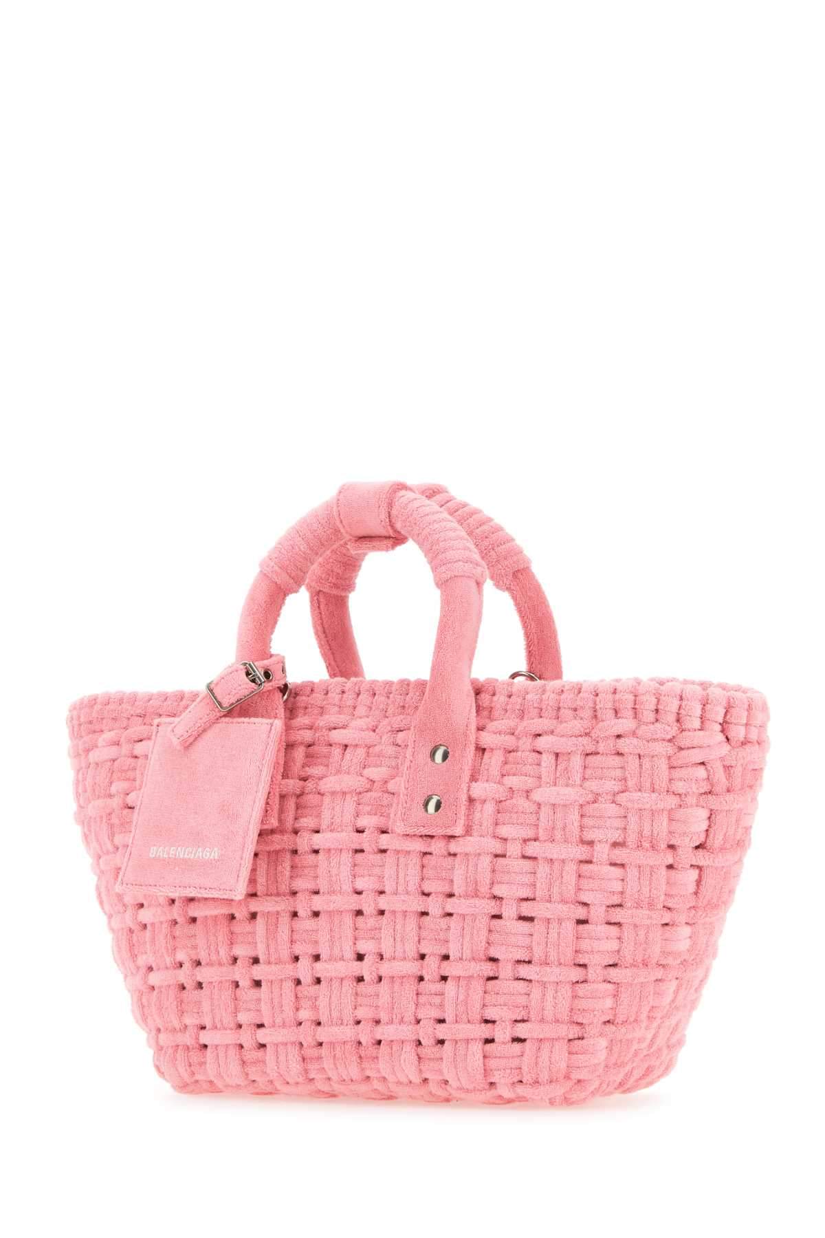 Balenciaga Women Pink Terry Fabric Bistro Xs Handbag DestGlow