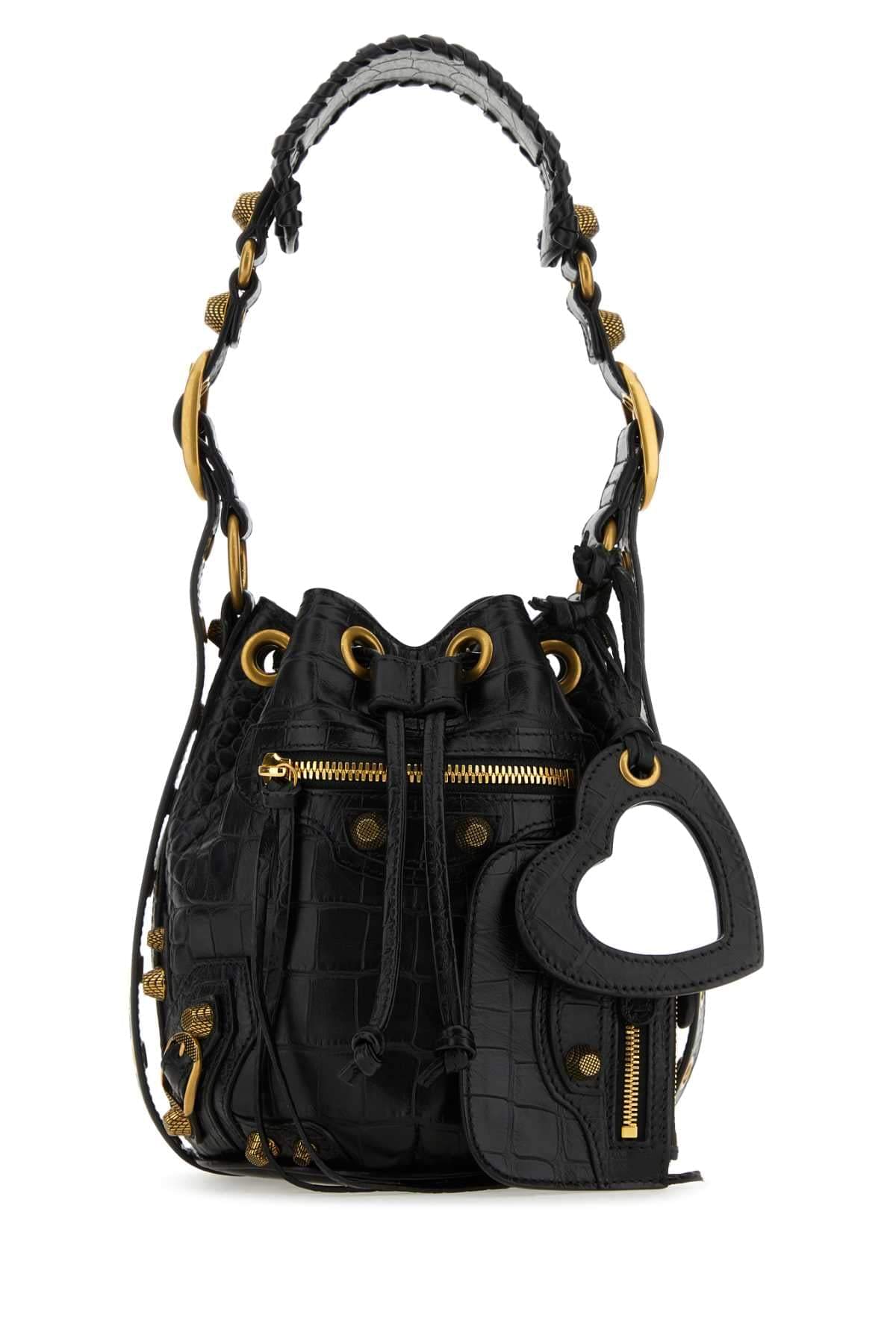 Balenciaga Women Black Leather Le Cagole Xs Bucket Bag DestGlow