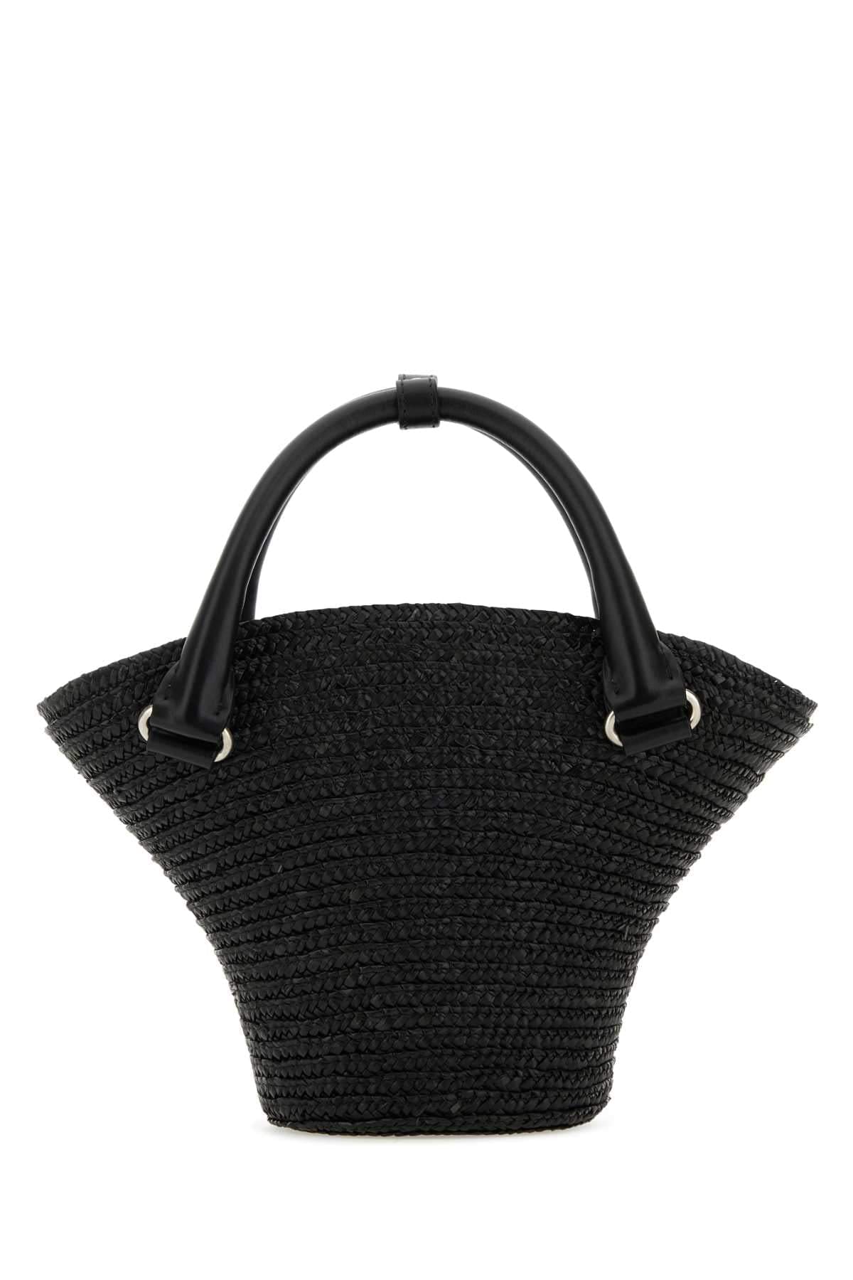 Balenciaga Women Black Straw Mini Beach Handbag DestGlow
