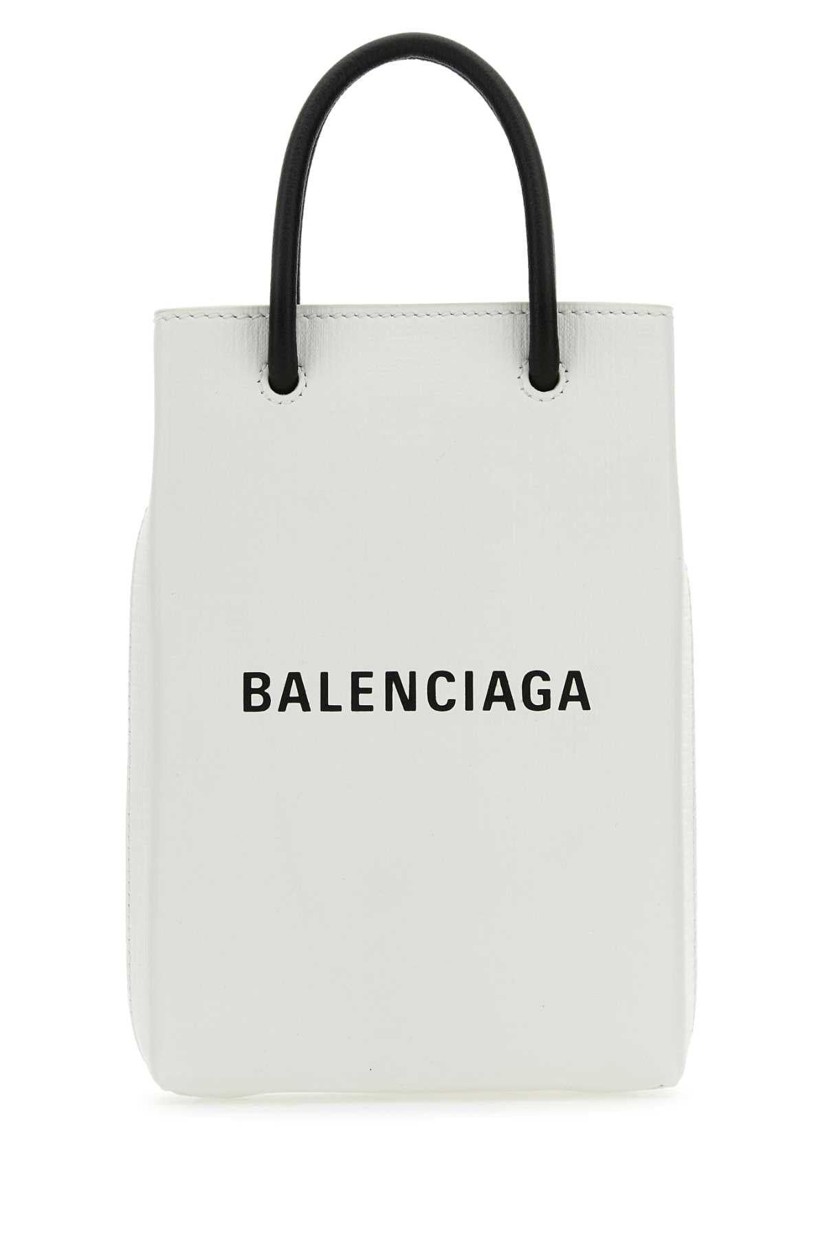 Balenciaga Women White Leather Phone Case DestGlow