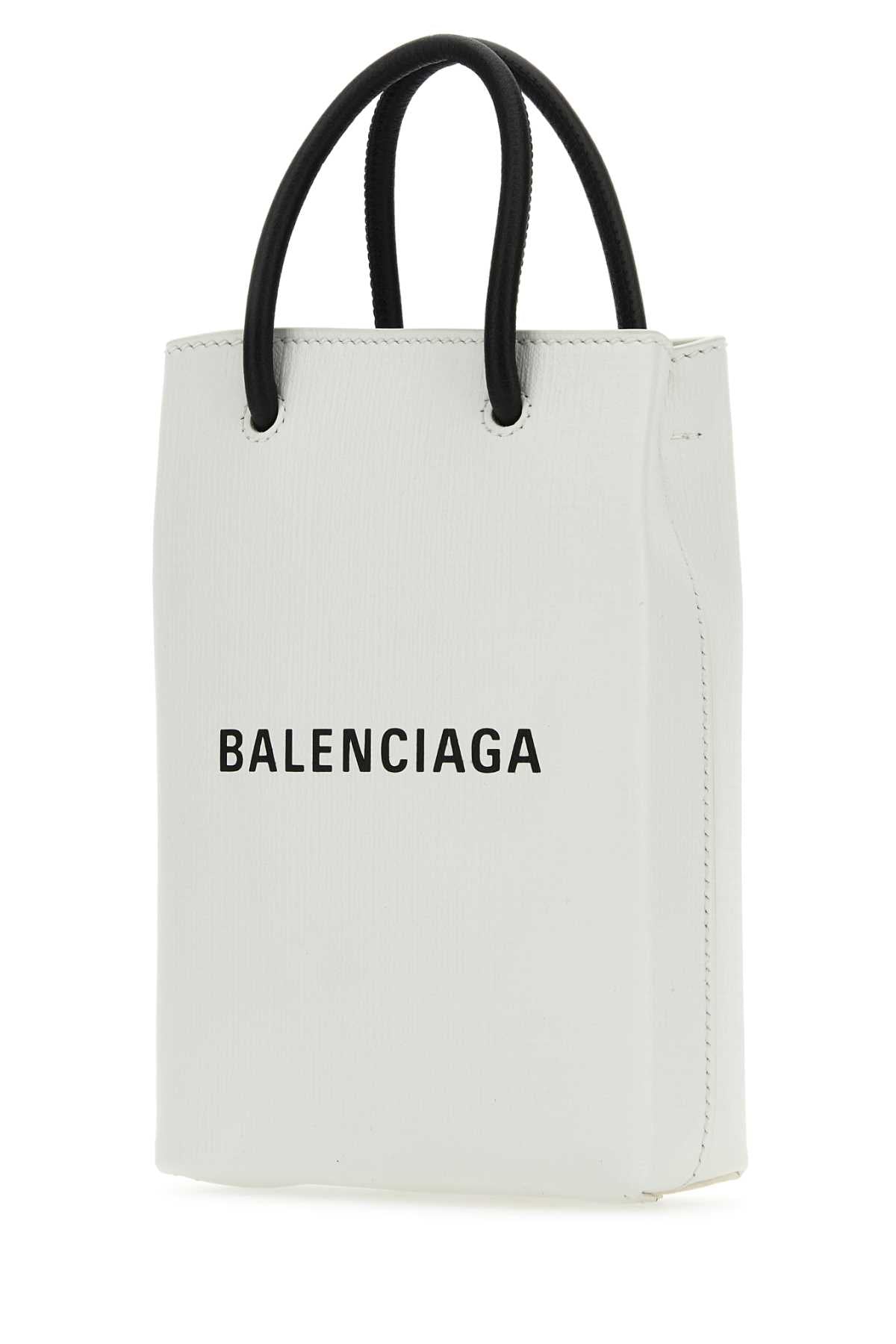 Balenciaga Women White Leather Phone Case DestGlow