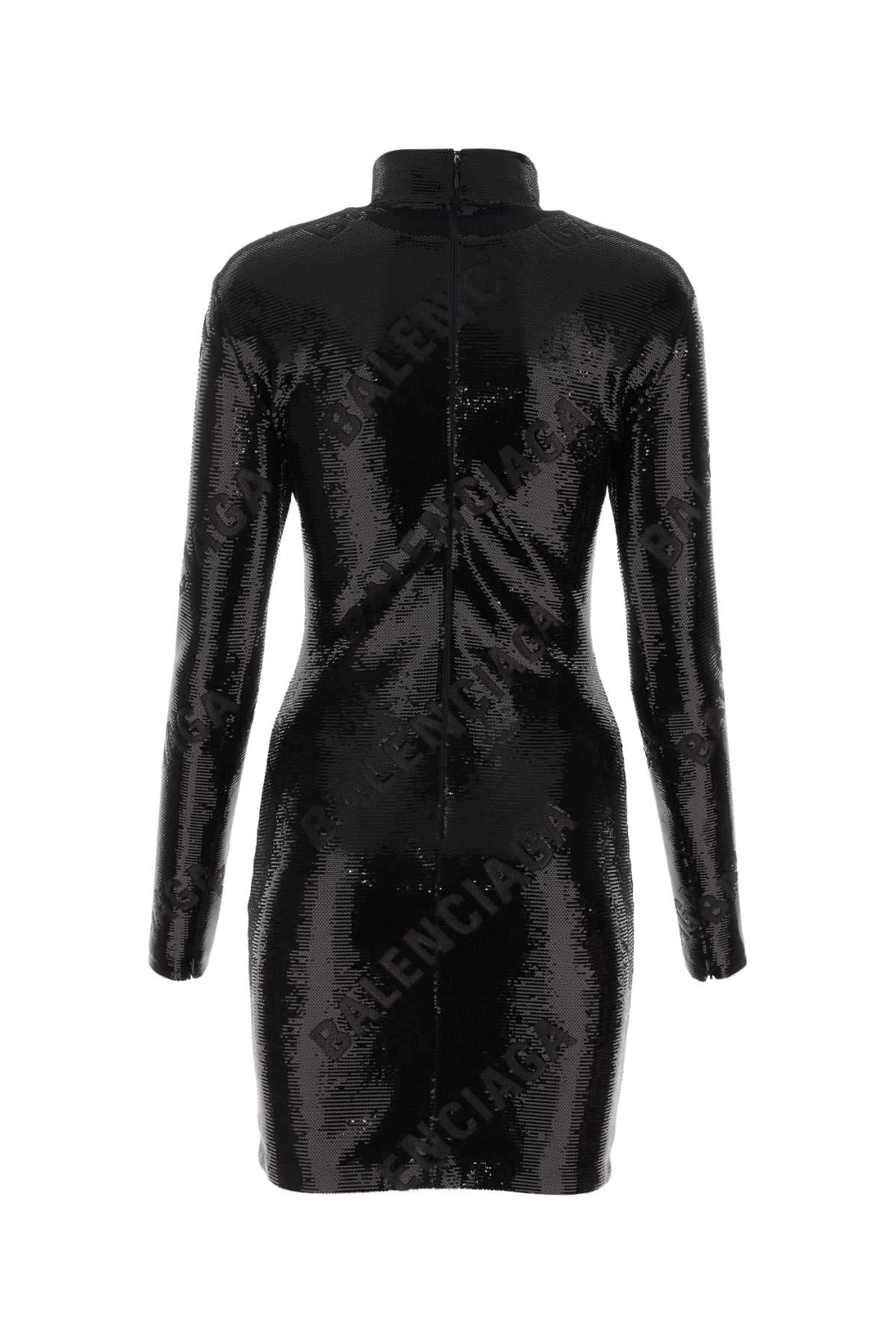 Balenciaga Women Black Sequins Mini Dress DestGlow