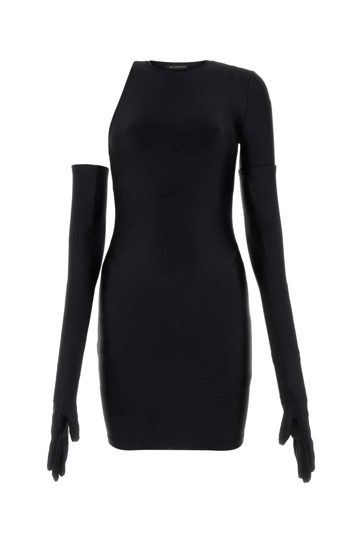 Balenciaga Women Black Stretch Nylon Mini Dress DestGlow