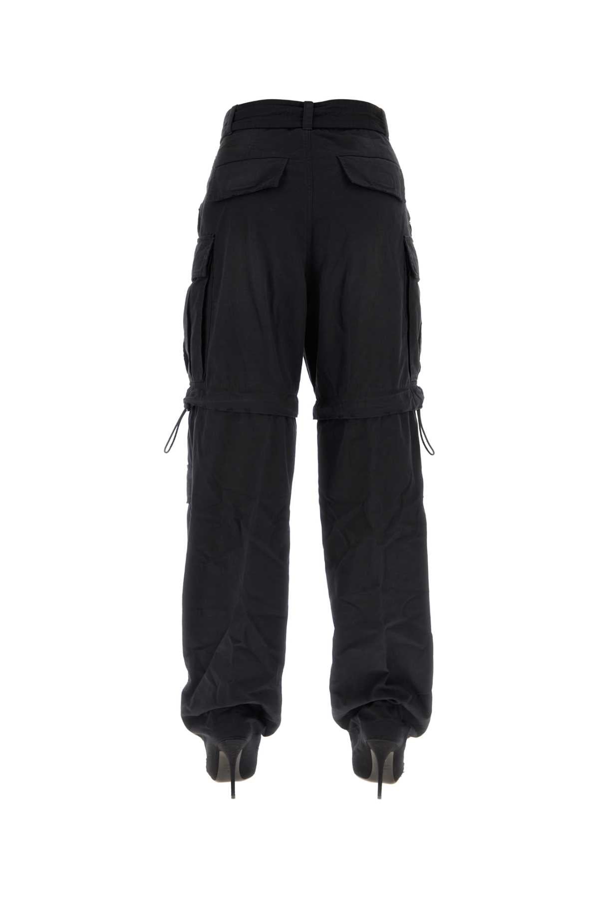 Balenciaga Women Black Cotton Knife Cargo Pantaboots DestGlow