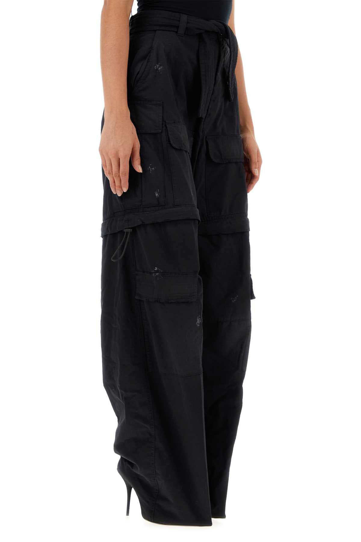 Balenciaga Women Black Cotton Knife Cargo Pantaboots DestGlow