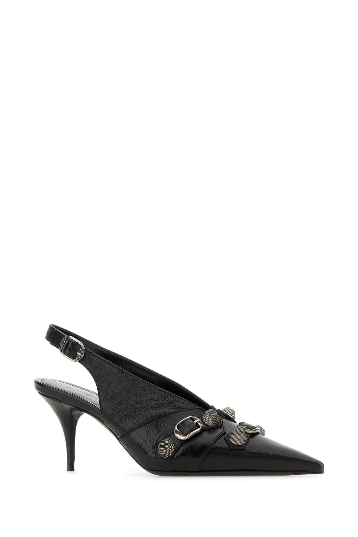 Balenciaga Women Black Leather Cagole Pumps by Luosophy