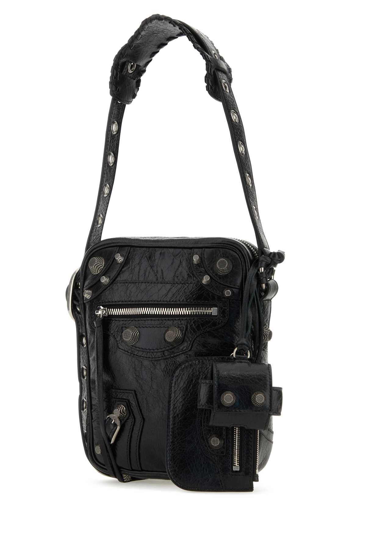 Balenciaga Men Black Leather Le Cagole Men Crossbody Bag DestGlow