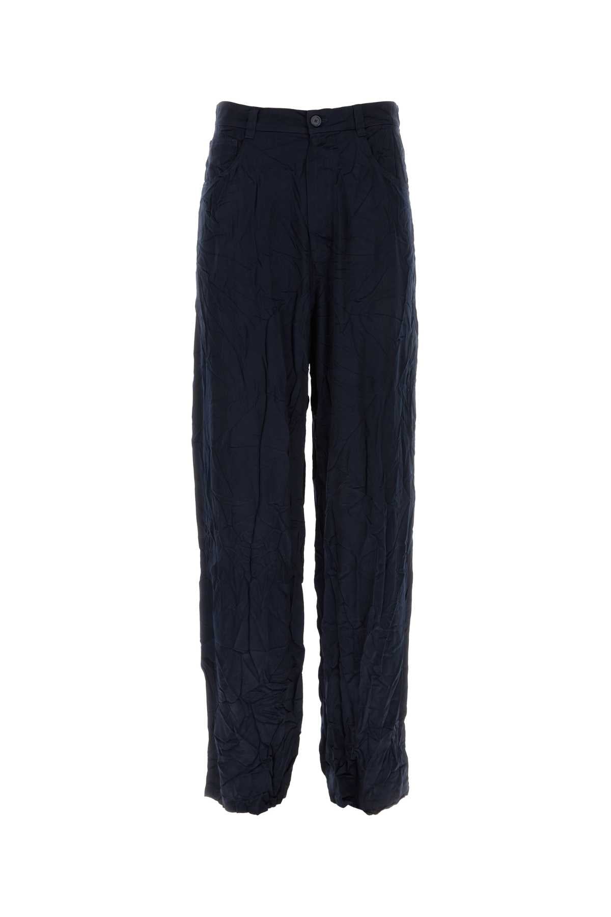 Balenciaga Men Dark Bue Satin 5 Pocket Pant DestGlow