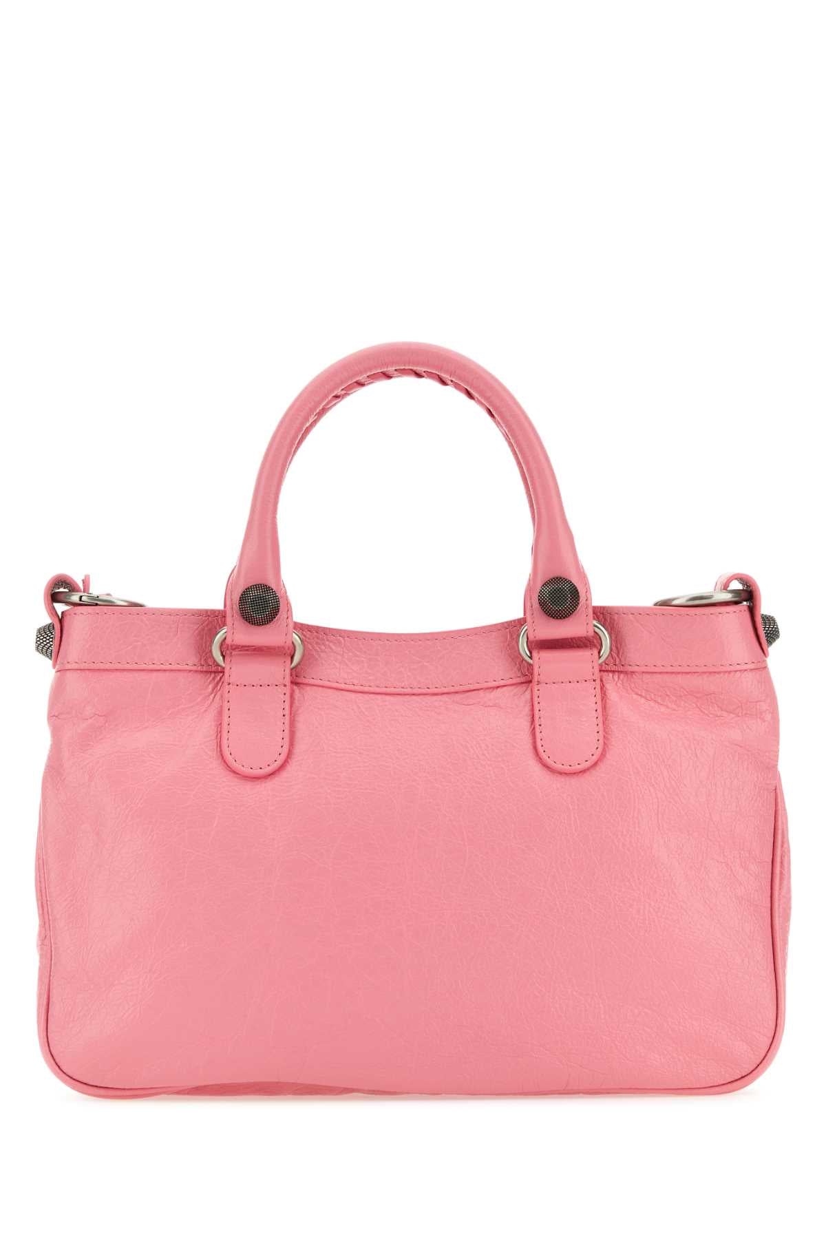 Balenciaga Women Pink Nappa Leather Neo Cagole Tote M Handbag DestGlow