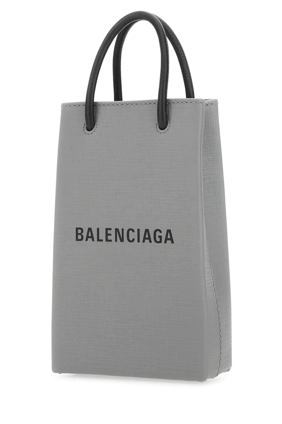 Balenciaga Women Grey Leather Phone Case DestGlow