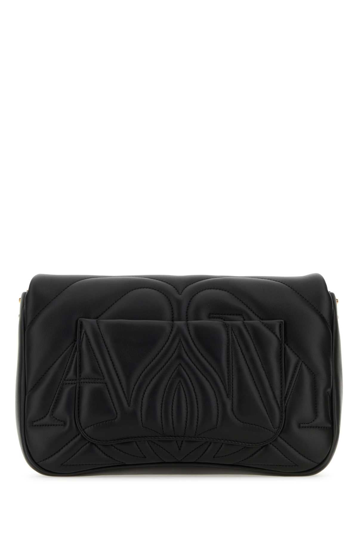 Alexander Mcqueen Women Black Leather Seal Shoulder Bag DestGlow