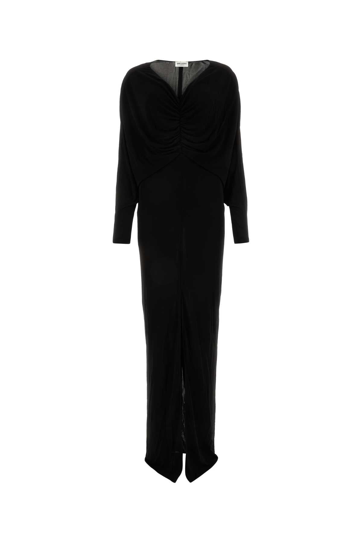 Saint Laurent Women Black Viscose Long Dress by Luosophy