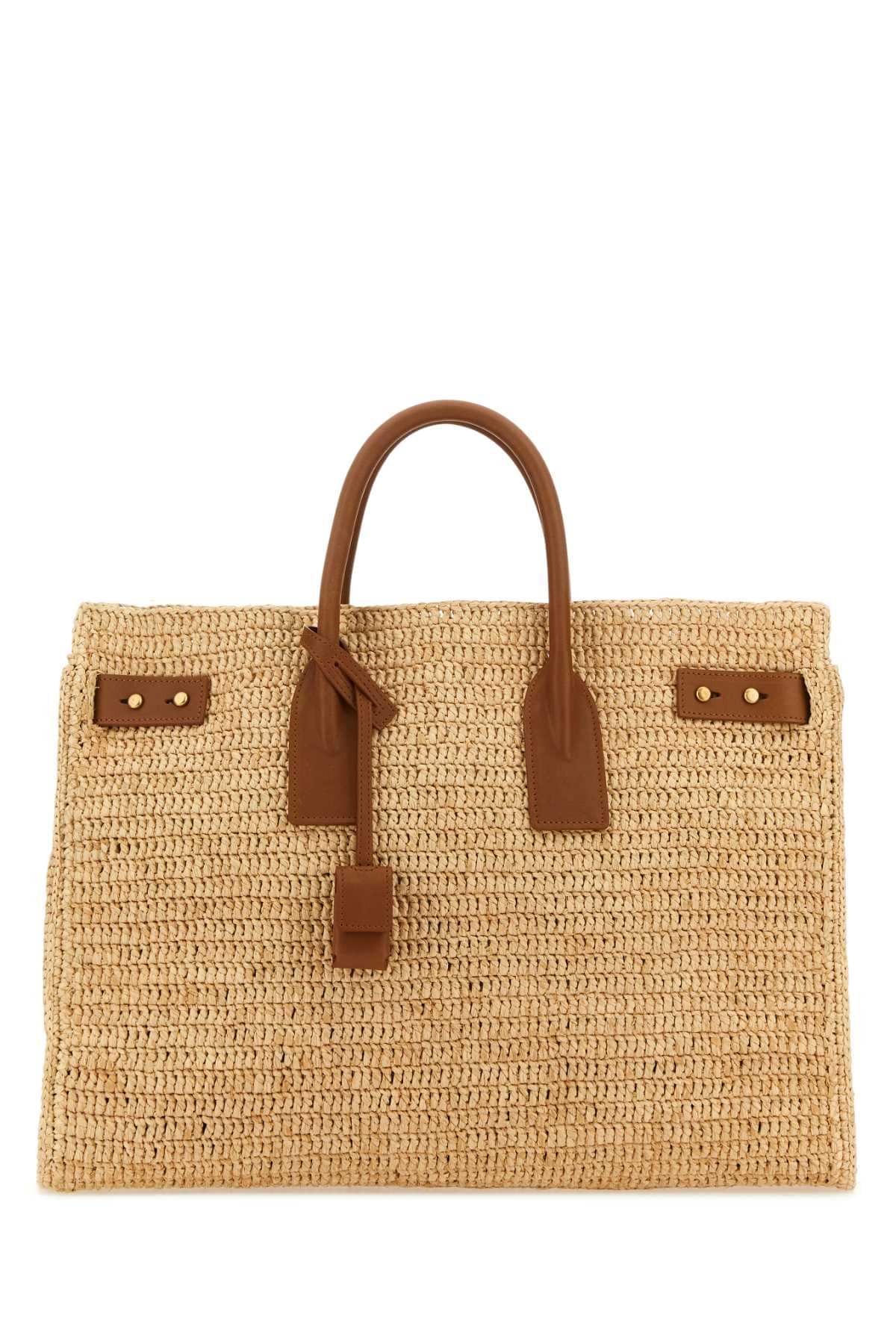 Saint Laurent Women Raffia Medium Sac De Jour Shopping Bag DestGlow