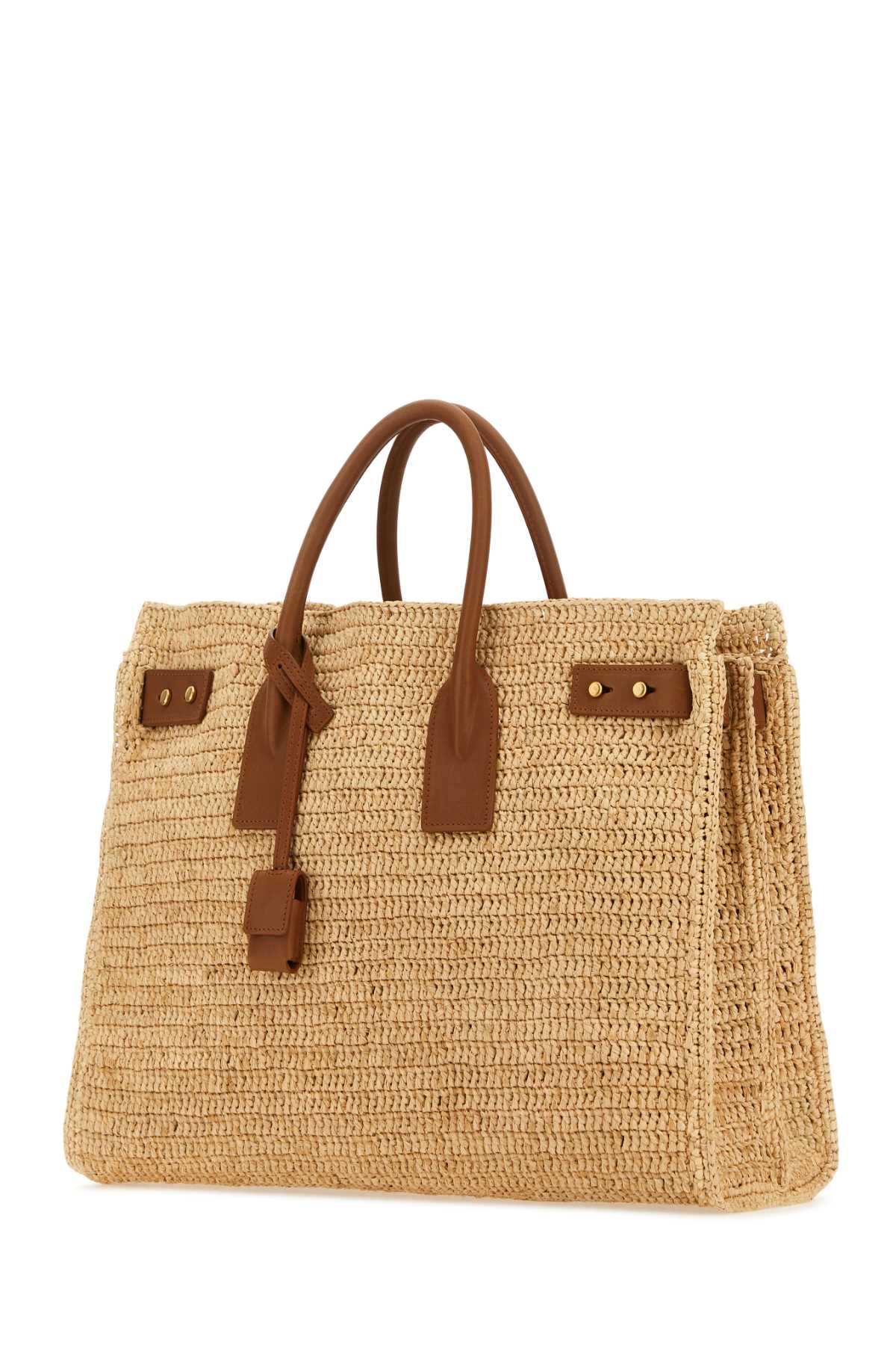Saint Laurent Women Raffia Medium Sac De Jour Shopping Bag DestGlow