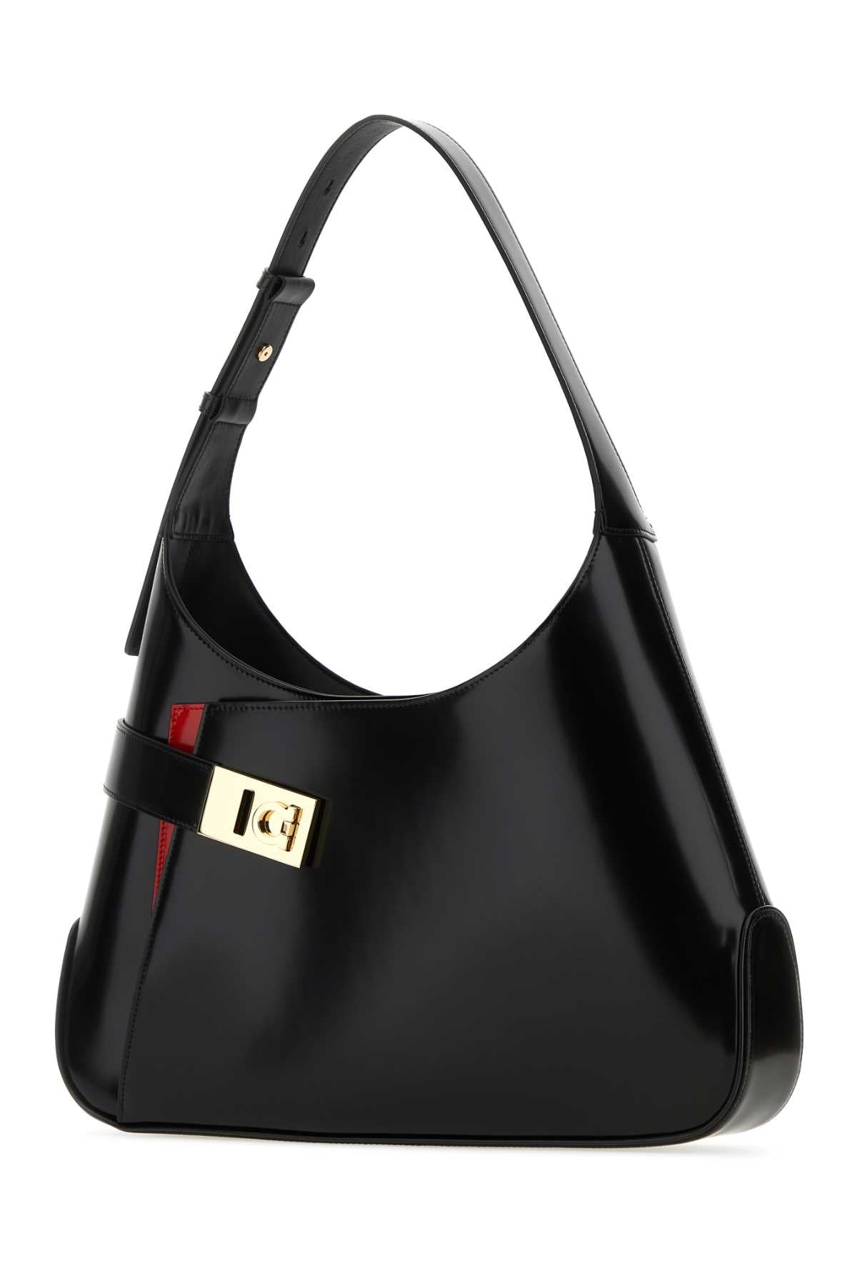 Salvatore Ferragamo Women Black Leather Large Arch Shoulder Bag DestGlow