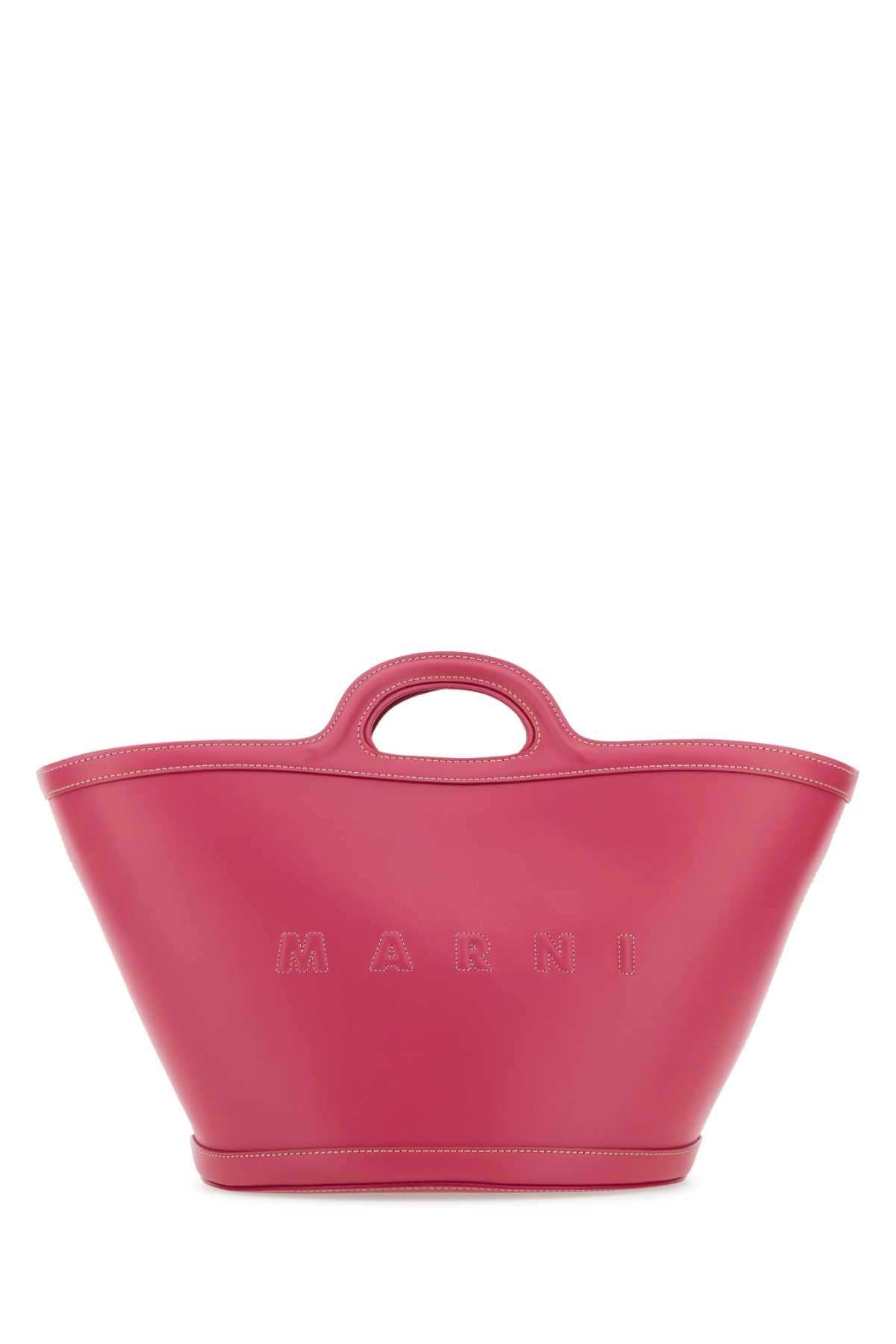 Marni Women Dark Pink Leather Small Tropicalia Handbag DestGlow