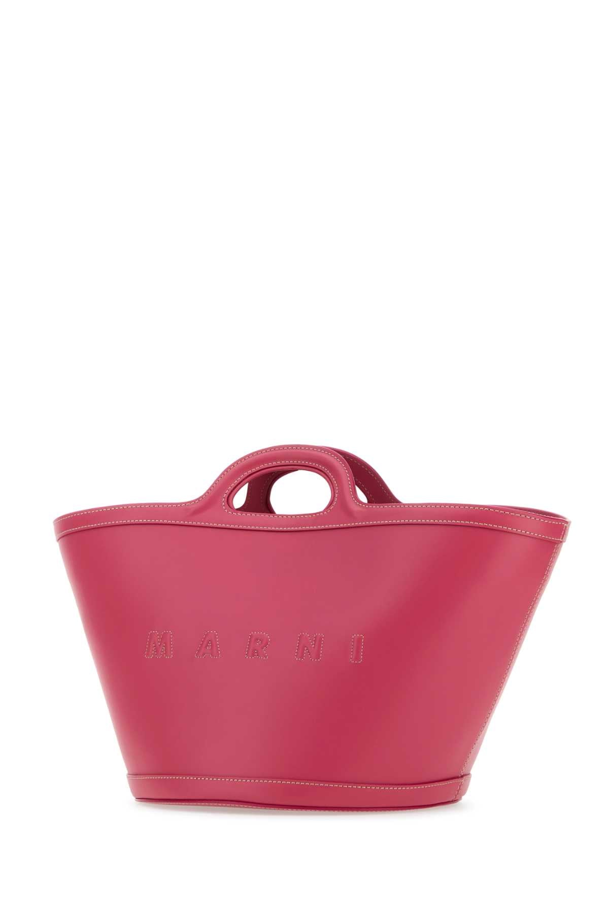 Marni Women Dark Pink Leather Small Tropicalia Handbag DestGlow
