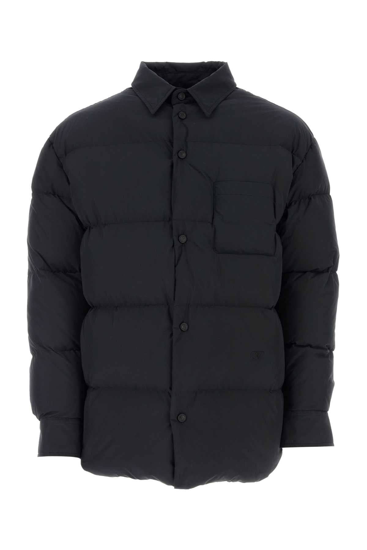 Off White Men Black Polyester Down Jacket DestGlow
