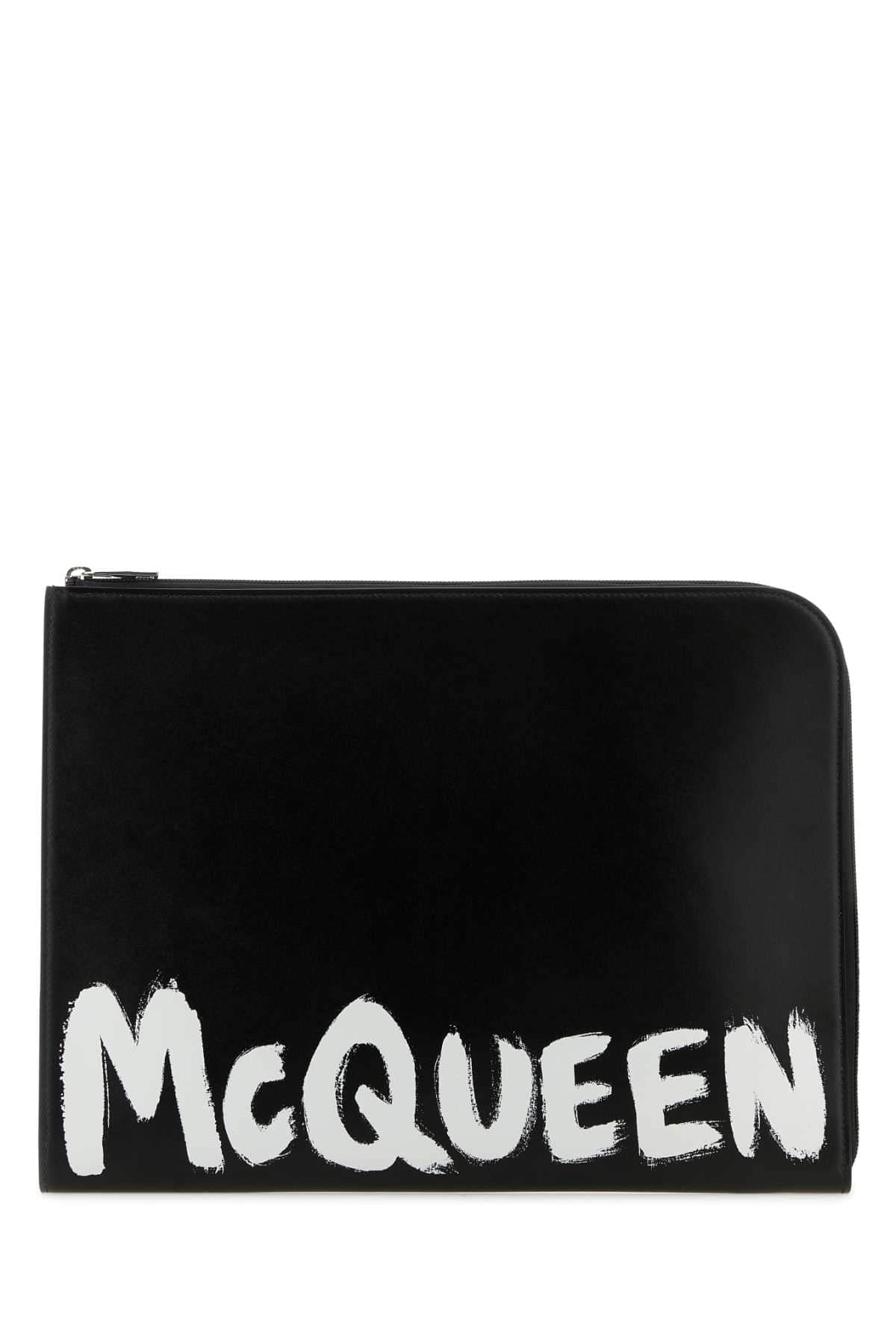 Alexander Mcqueen Men Black Leather Document Holder DestGlow