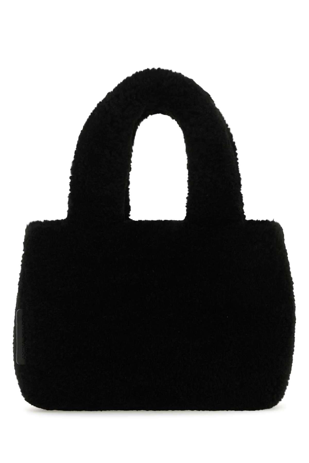 Amina Muaddi Women Black Shearling Amini Giuly Handbag DestGlow