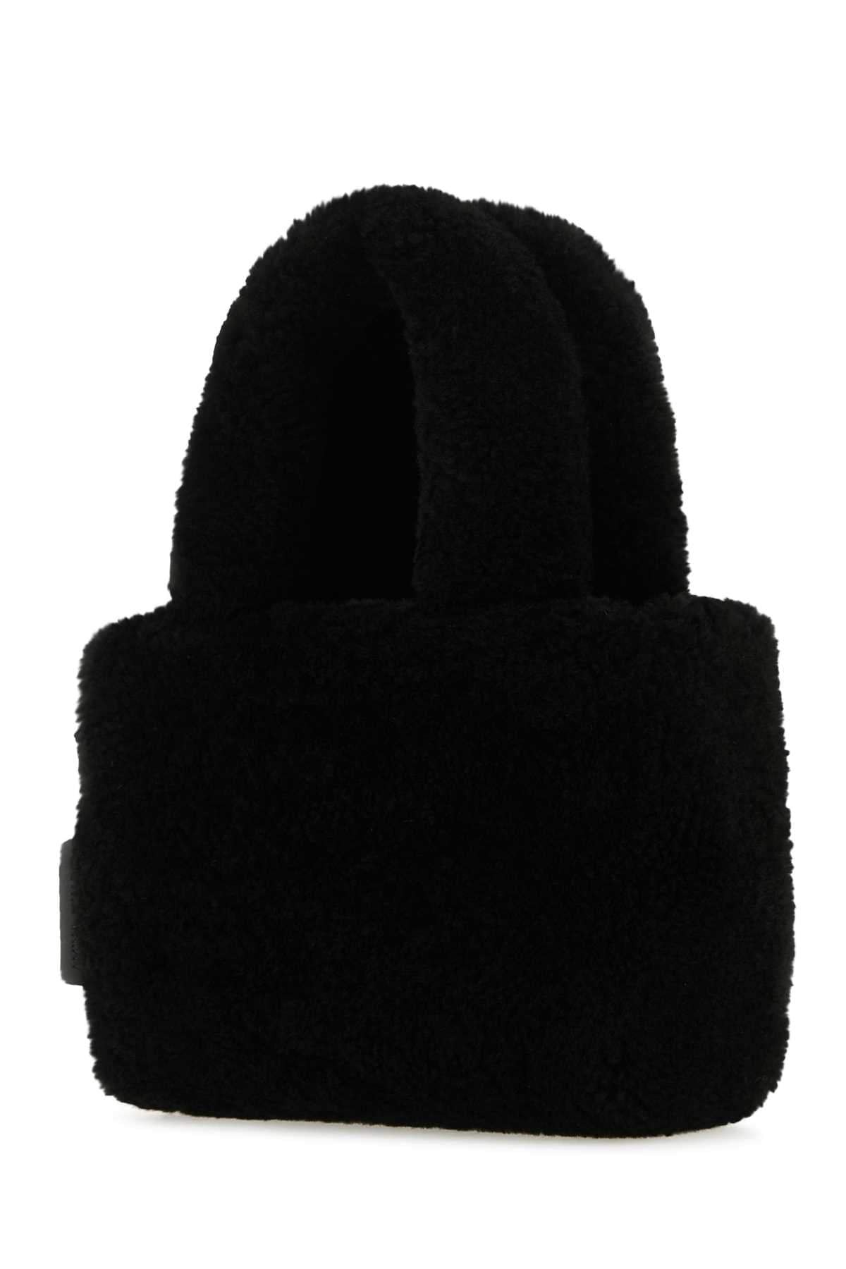 Amina Muaddi Women Black Shearling Amini Giuly Handbag DestGlow
