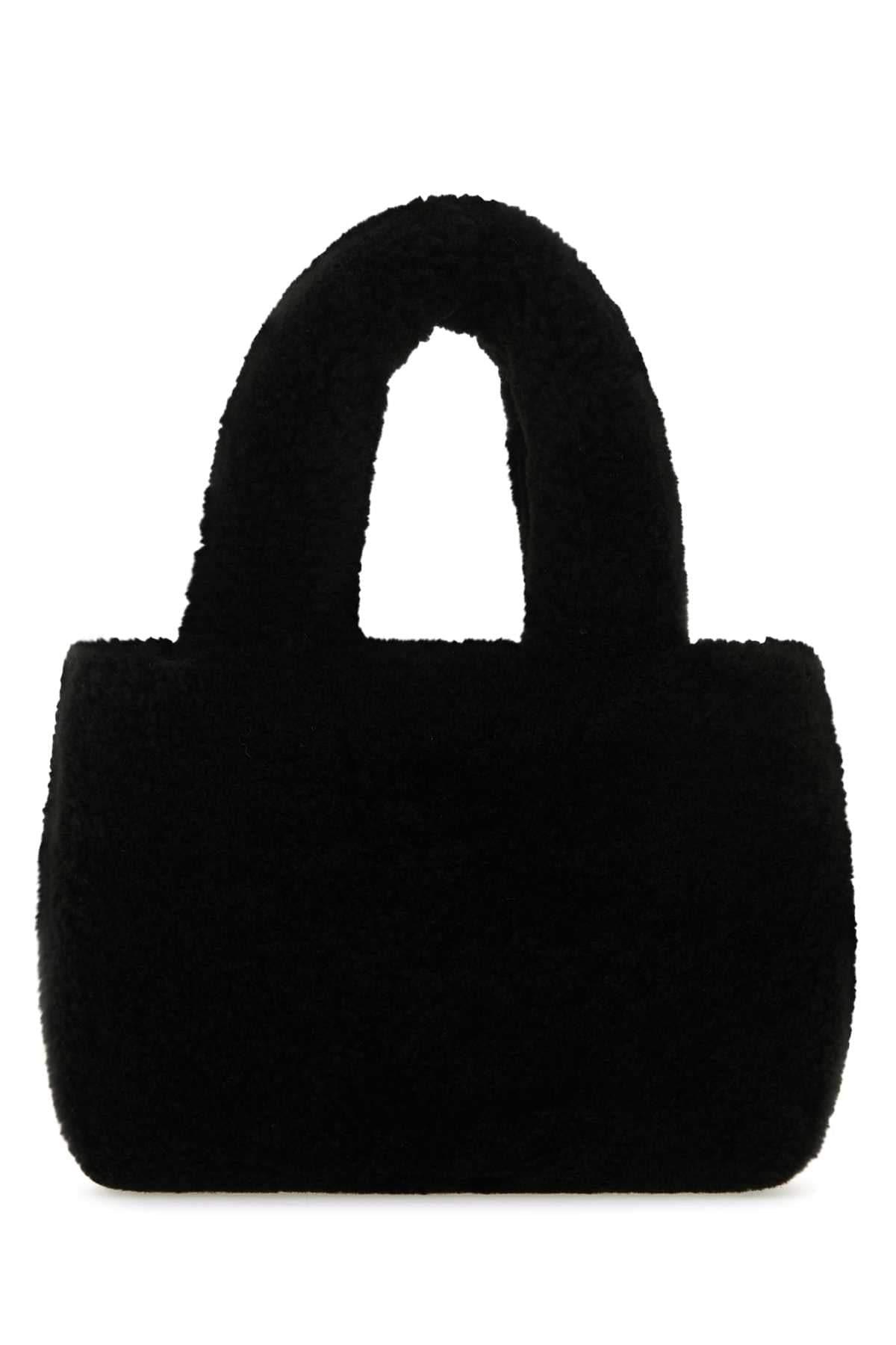Amina Muaddi Women Black Shearling Amini Giuly Handbag DestGlow