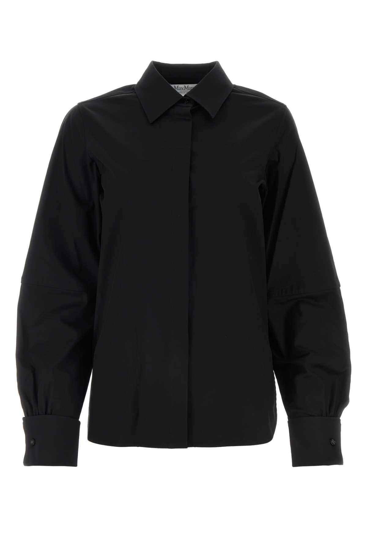 Max Mara Women Black Stretch Poplin Pagina Shirt by Luosophy