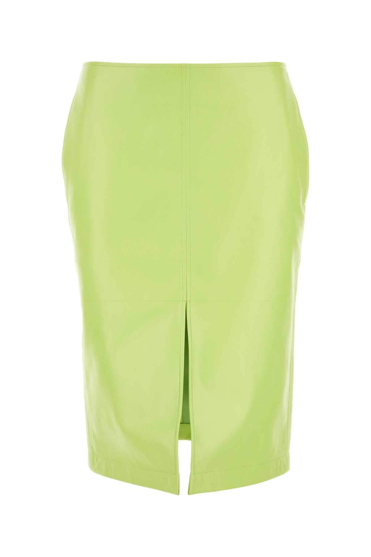 Bottega Veneta Women Fluo Yellow Shearling Skirt DestGlow