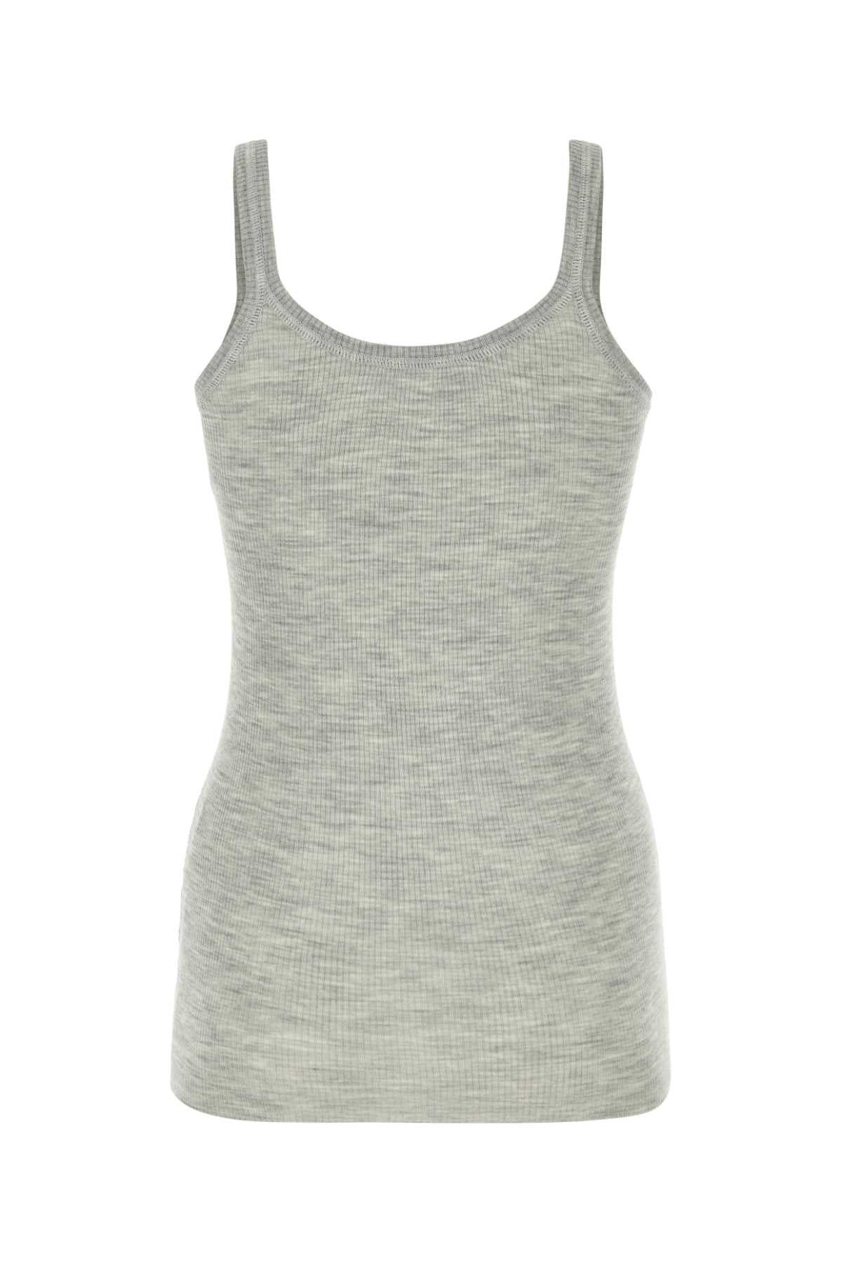 Bottega Veneta Women Melange Grey Wool Tank Top by Luosophy