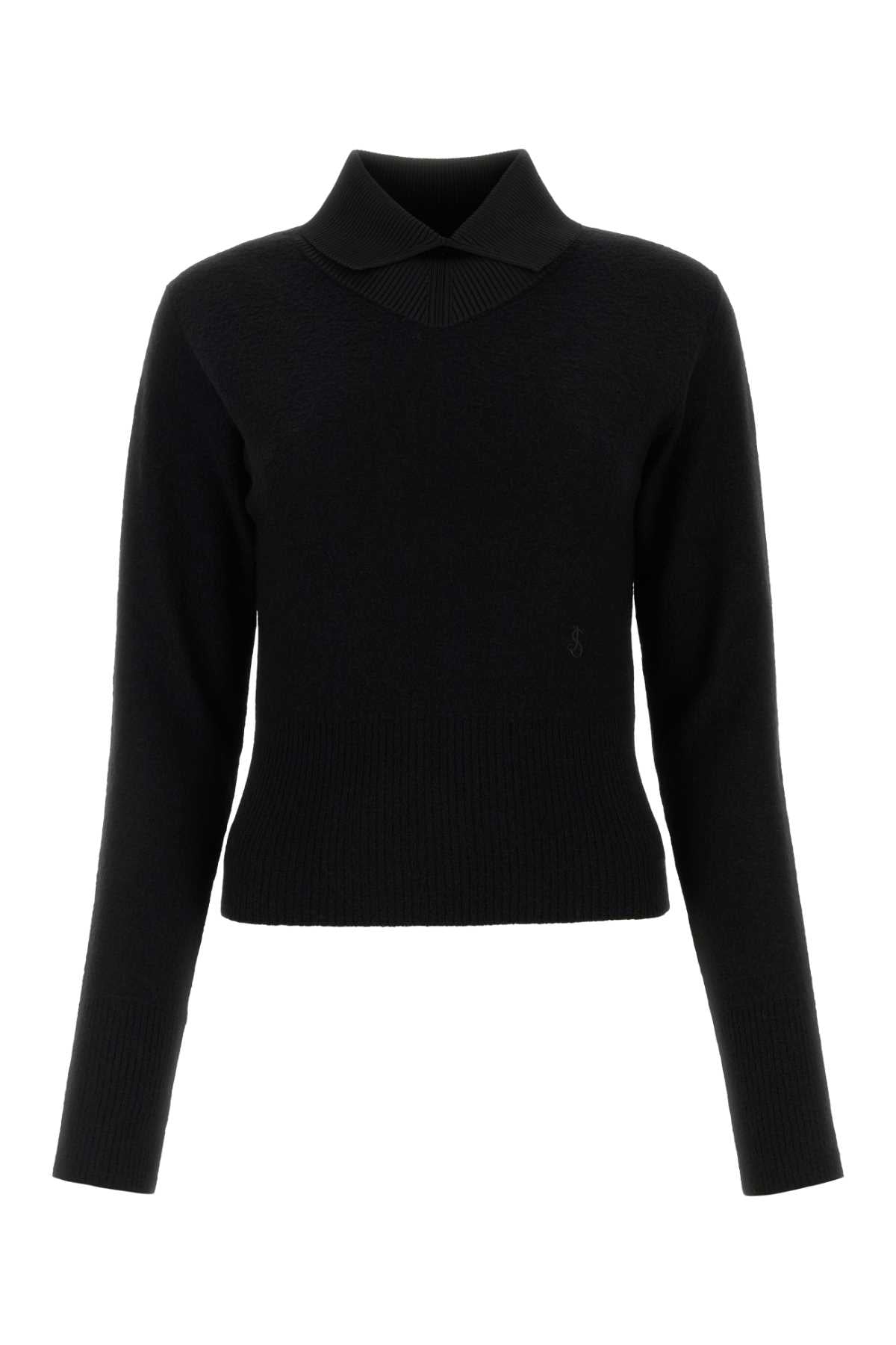 Jil Sander Women Black Wool Blend Sweater DestGlow