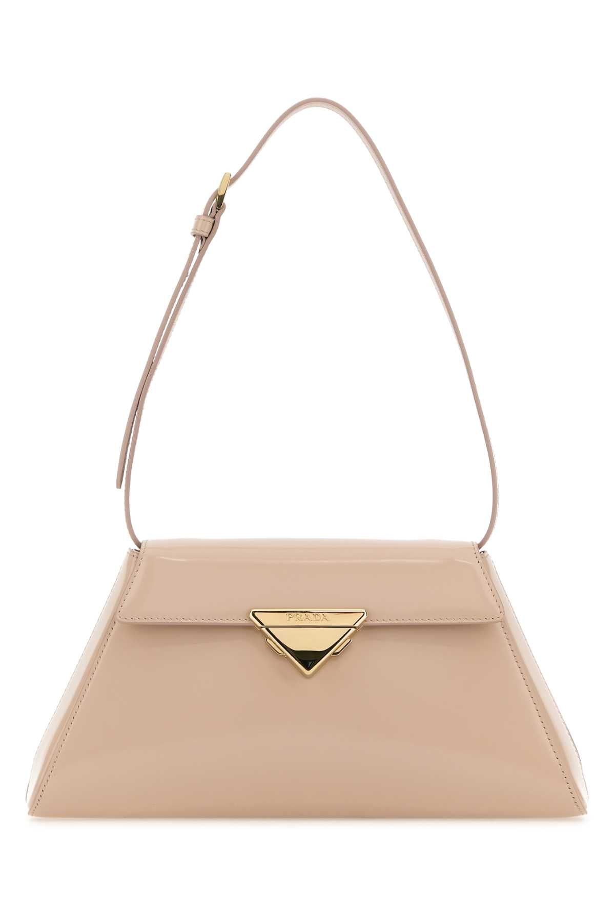 Prada Women Powder Pink Leather Shoulder Bag DestGlow