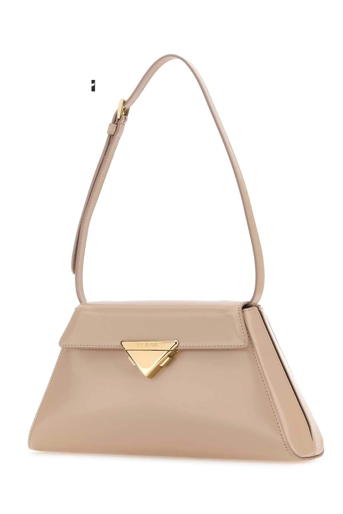 Prada Women Powder Pink Leather Shoulder Bag DestGlow