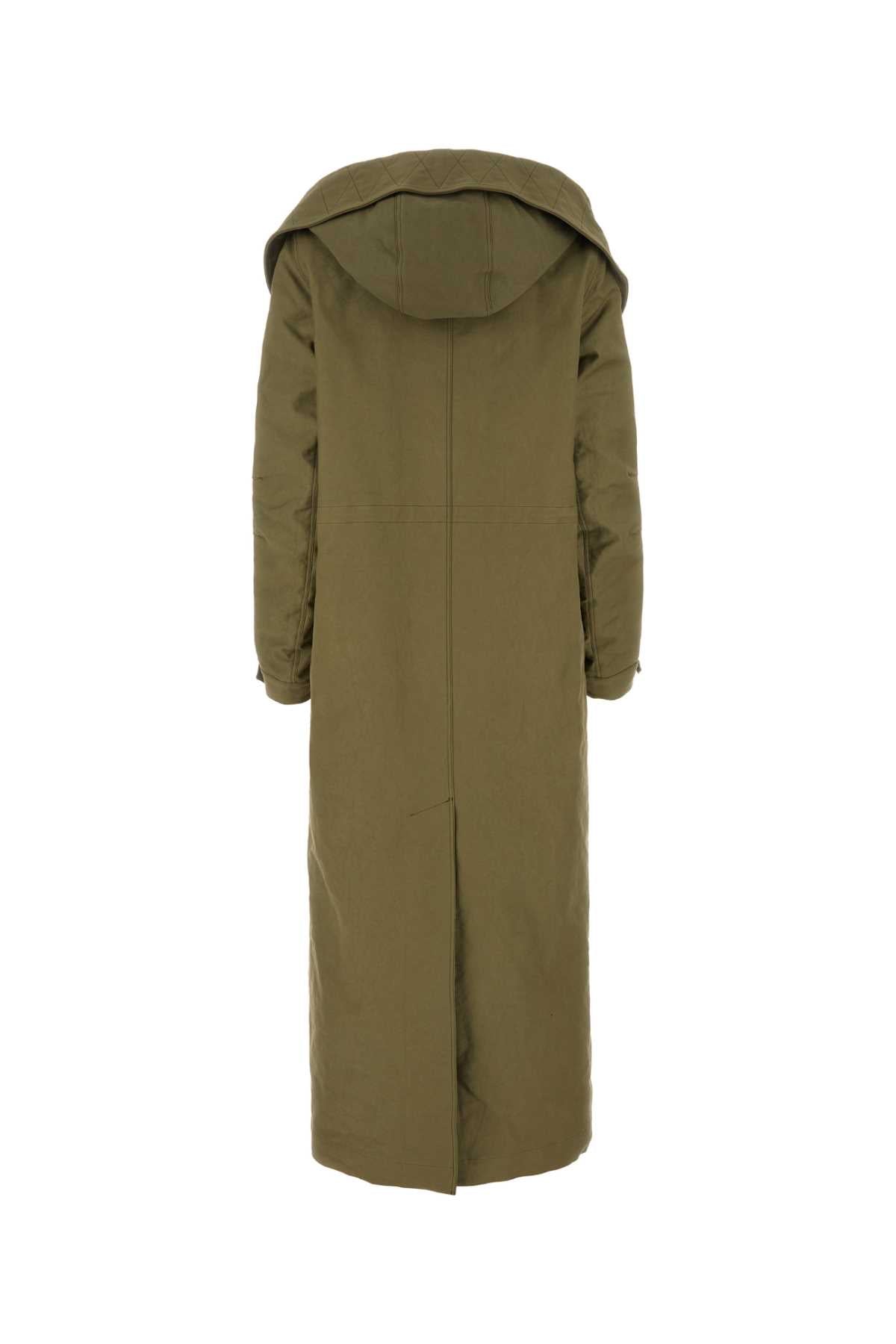 Prada Women Army Green Nylon Parka by Luosophy