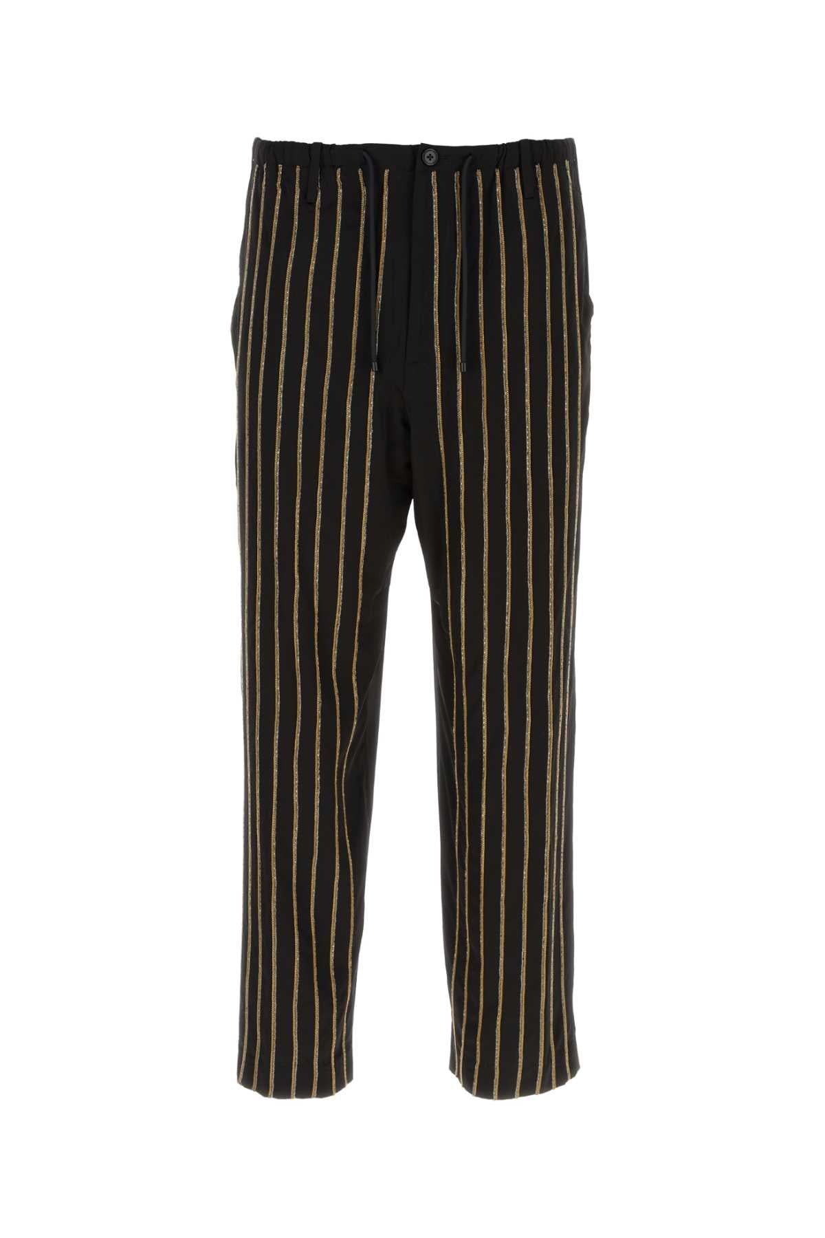 Dries Van Noten Men Black Viscose Blend Pant by Luosophy