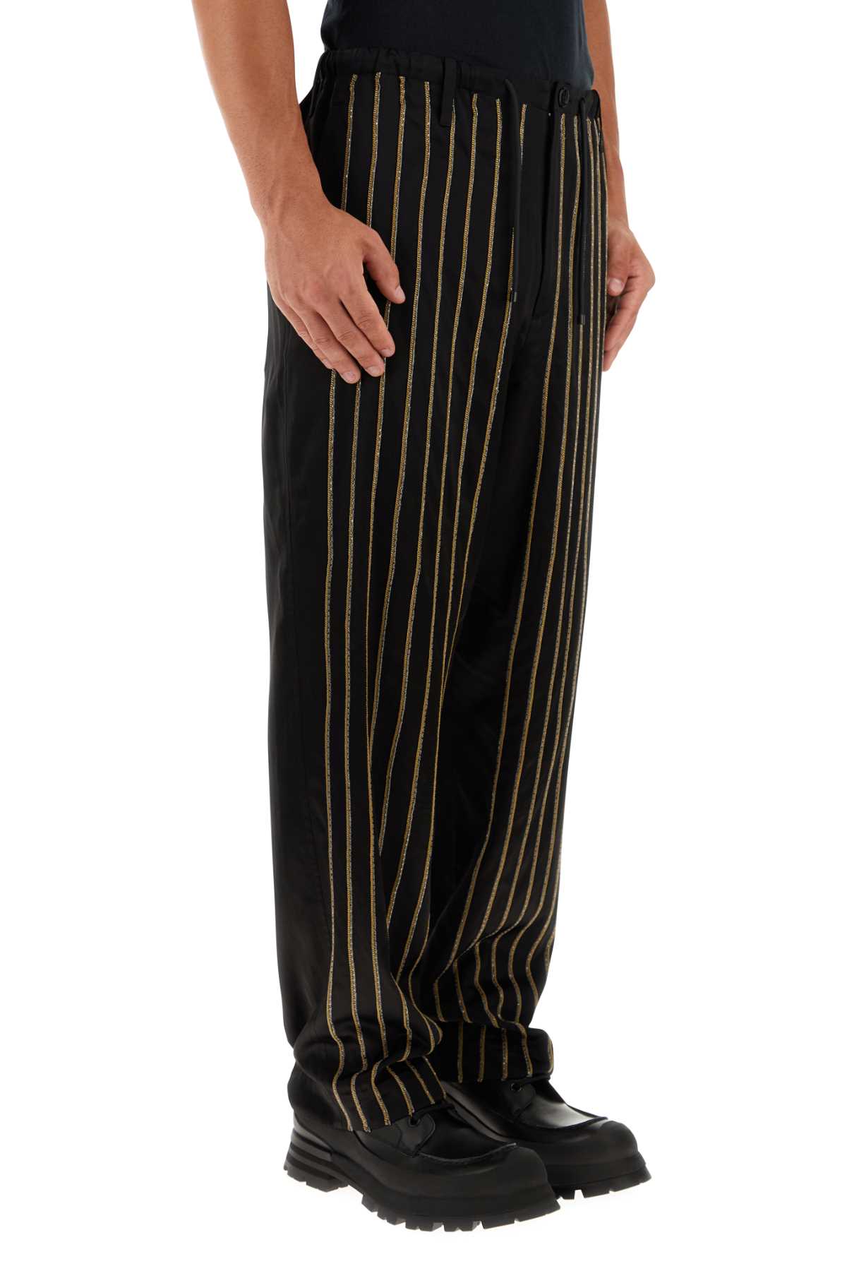 Dries Van Noten Men Black Viscose Blend Pant DestGlow