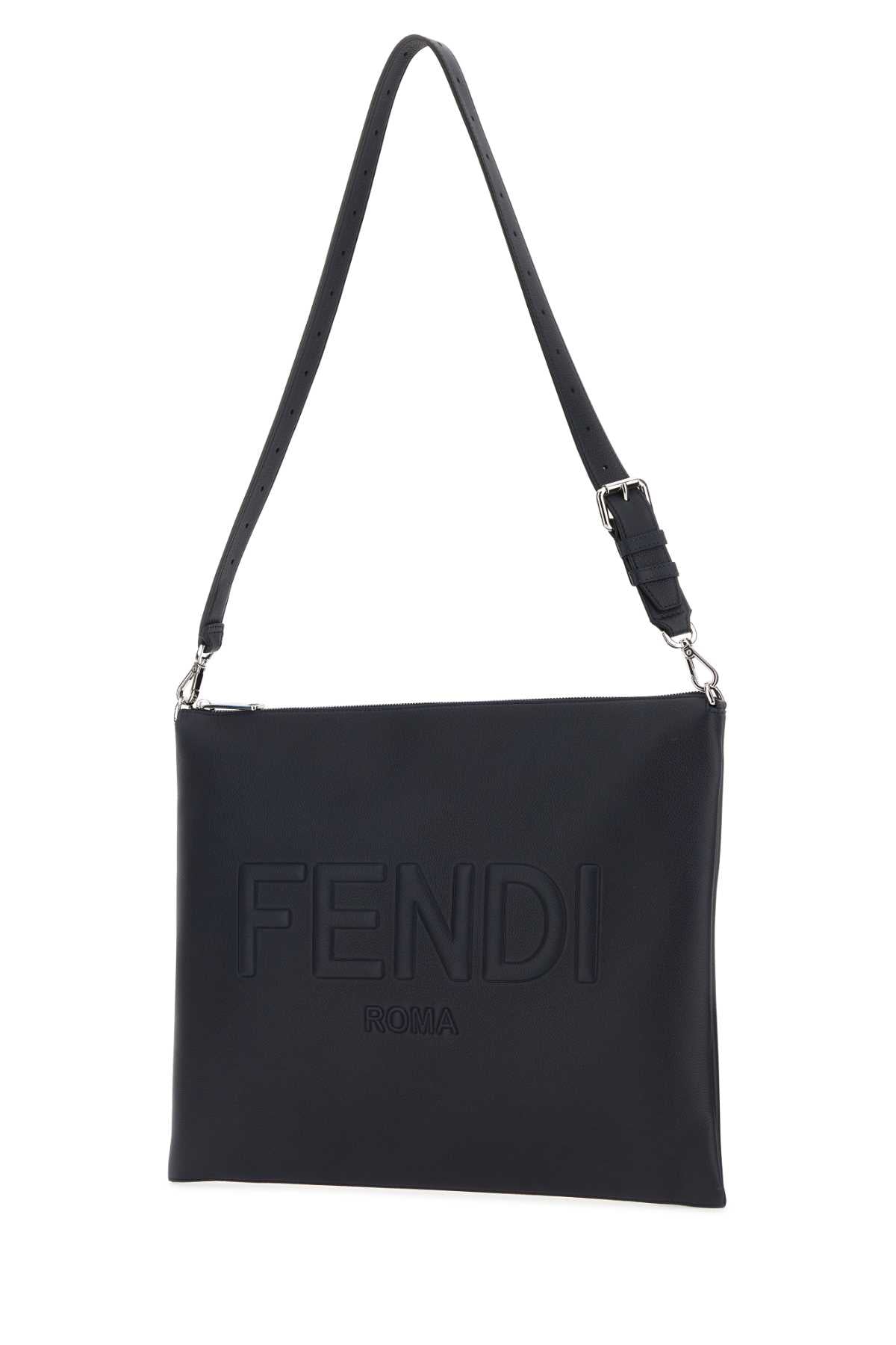 Fendi Men Midnight Blue Leather Fendi After Fendi Roma Shoulder Bag DestGlow
