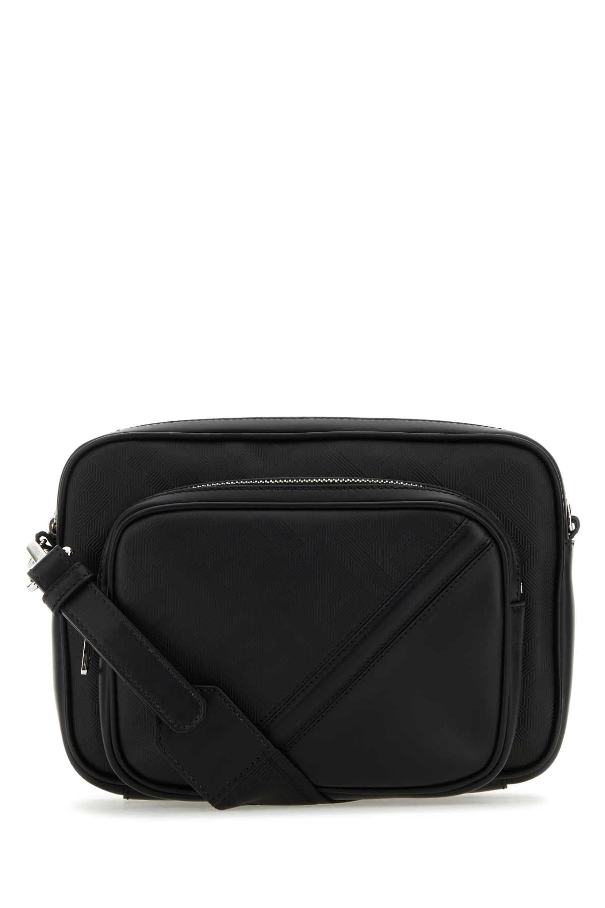 Fendi Men Black Leather Camera Case Duo Fendi Crossbody Bag DestGlow